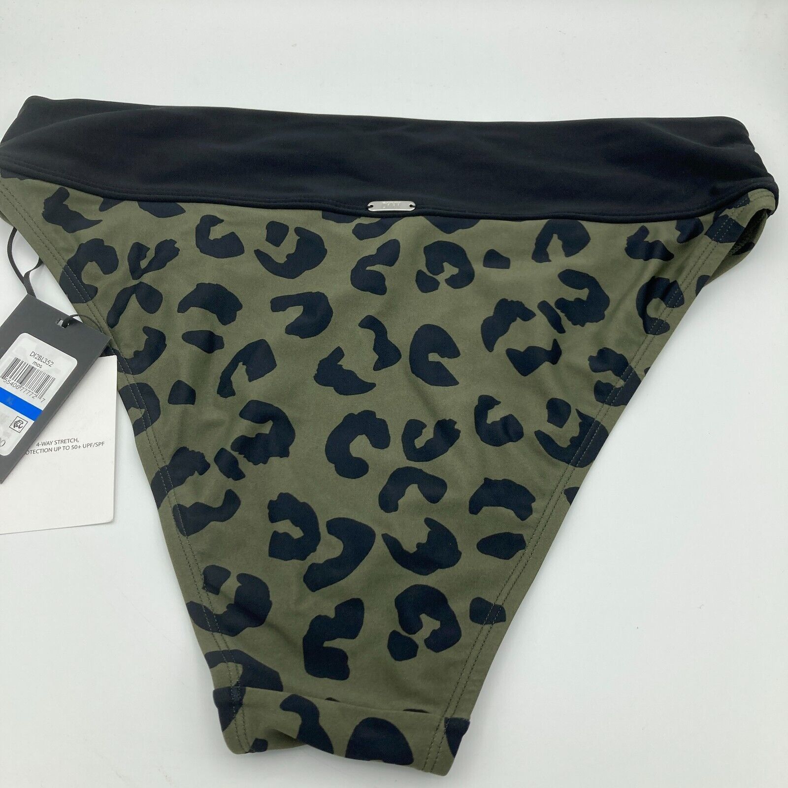 DKNY DKNY Animal Print High Waist Bikini Bottom Swimsuit XL Green Size ONE SIZE - 13 Thumbnail