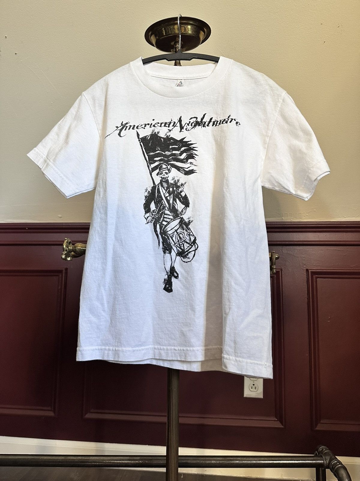 Band Tees AMERICAN NIGHTMARE drummer skeleton vintage white t-shirt Size US S / EU 44-46 / 1 - 7 Thumbnail