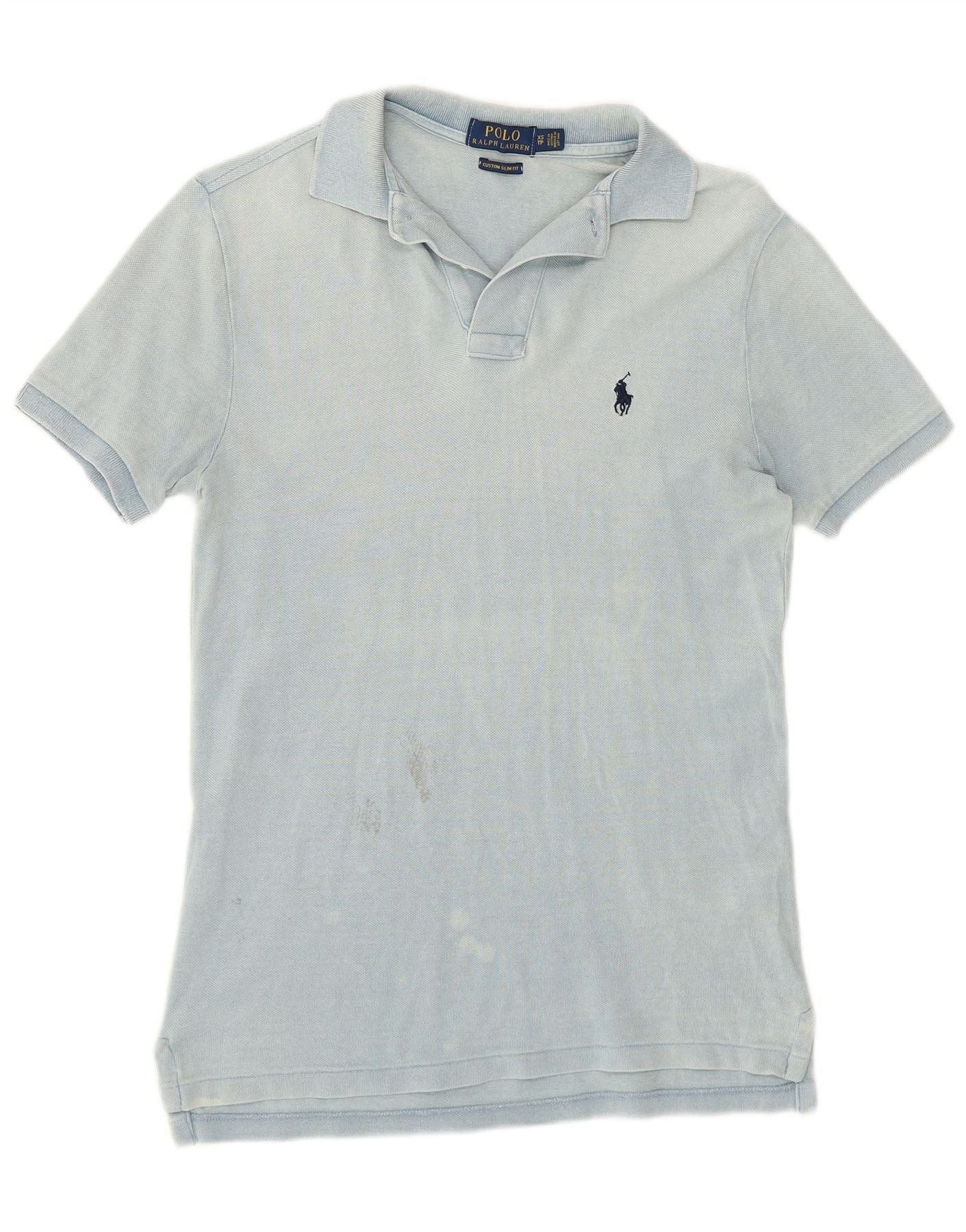 Polo Ralph Lauren Mens Custom Slim Fit Polo Shirt XS Blue Cotton Size US XS / EU 42 / 0 - 1 Thumbnail