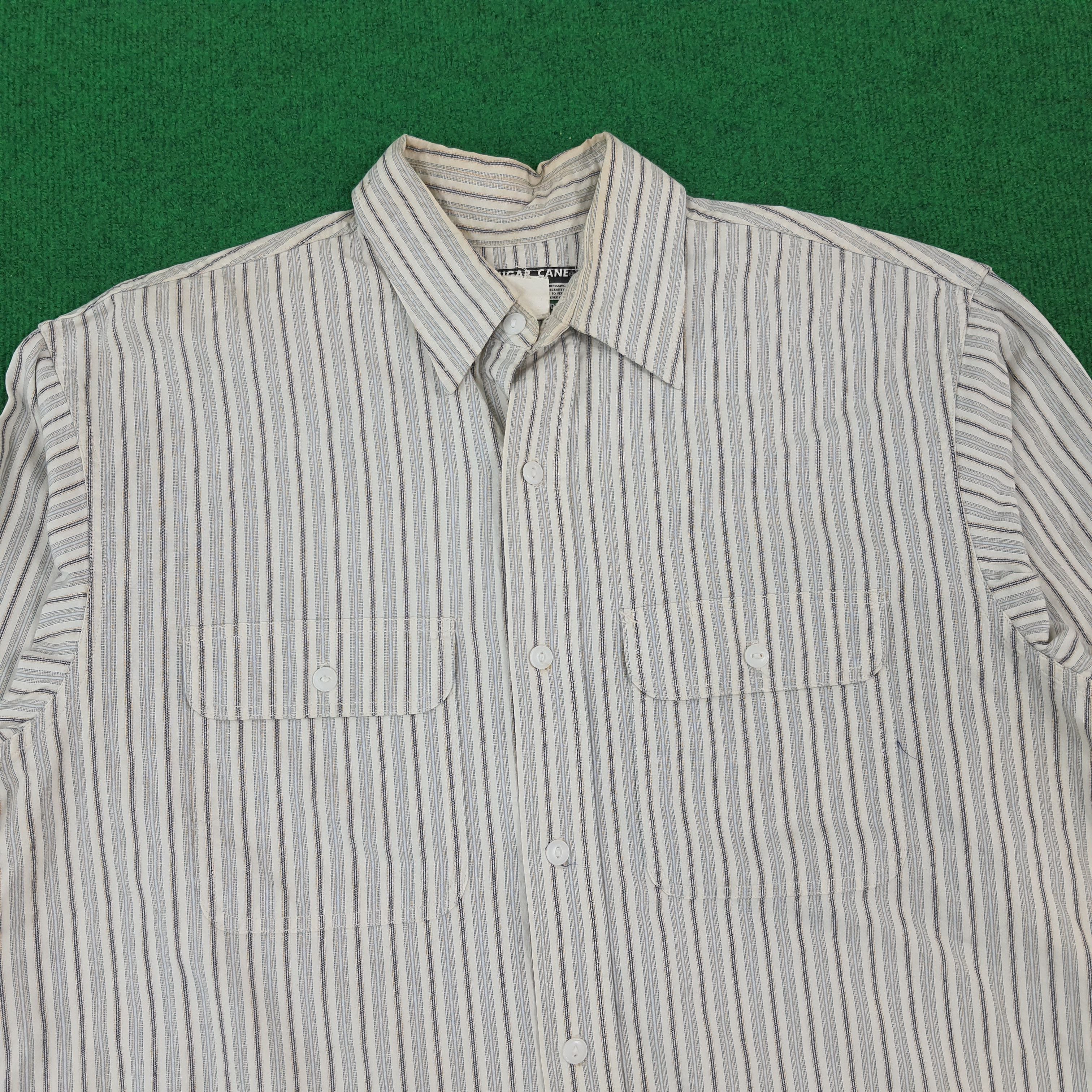 Japanese Brand × Sugar Cane × Vintage Vintage Sugar Cane Stripes Japan Brand Button Up Shirt Size US L / EU 52-54 / 3 - 2 Thumbnail