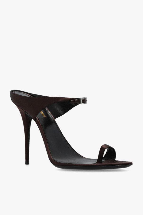 Saint Laurent Paris dive mules in crepe satin Size US 7.5 / IT 37.5 - 1 Thumbnail