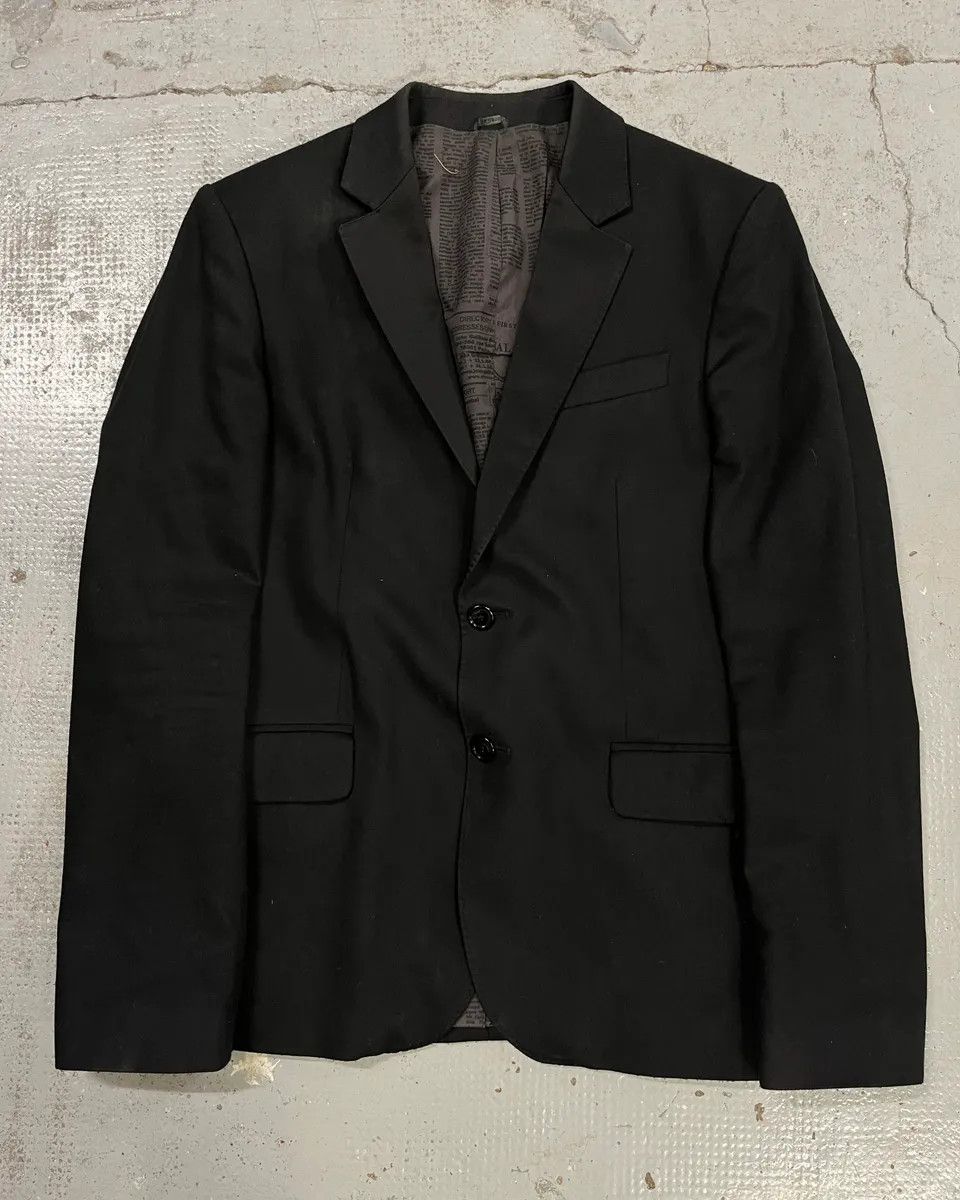 John Galliano AW2010 John Galliano Black Gazette Lining Blazer Jacket Size 42R - 3 Thumbnail