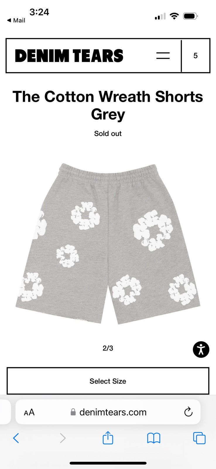 DENIM TEARS The Cotton Wreath Shorts Grey Size US 36 / EU 52 - 1 Thumbnail