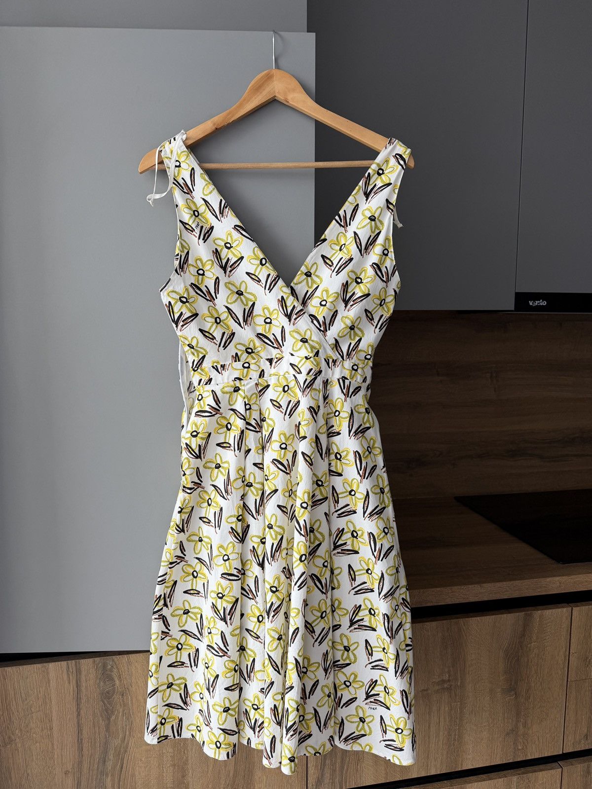 Prada Prada Floral Print Cotton Midi Dress Size S / US 4 / IT 40 - 4 Thumbnail