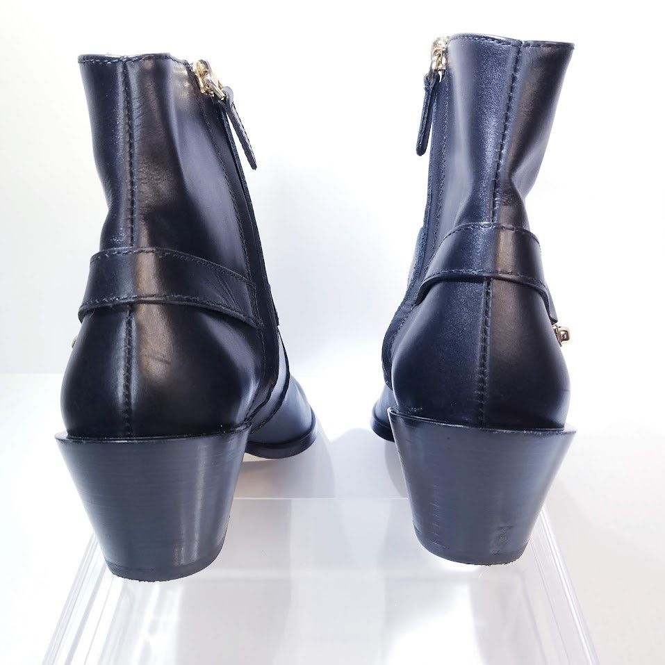 Tod's Tod's Tex leather harness heeled ankle boots size 37 black Size US 7 / IT 37 - 9 Thumbnail