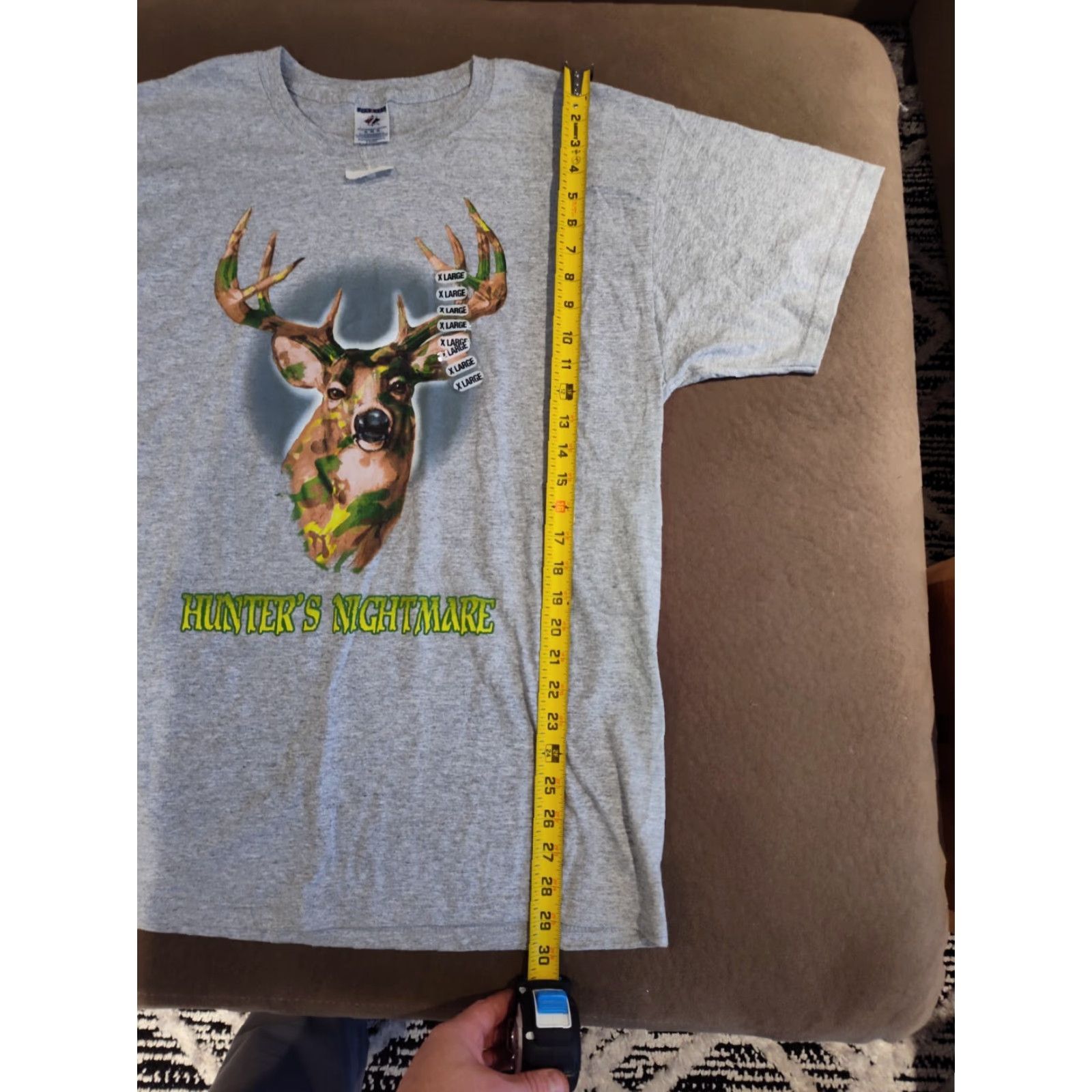 Jerzees VINTAGE A Hunters Nightmare Camo Buck Deer Hunting Graphic T-Shirt NOS NWT Men's Size XL Size US XL / EU 56 / 4 - 5 Thumbnail