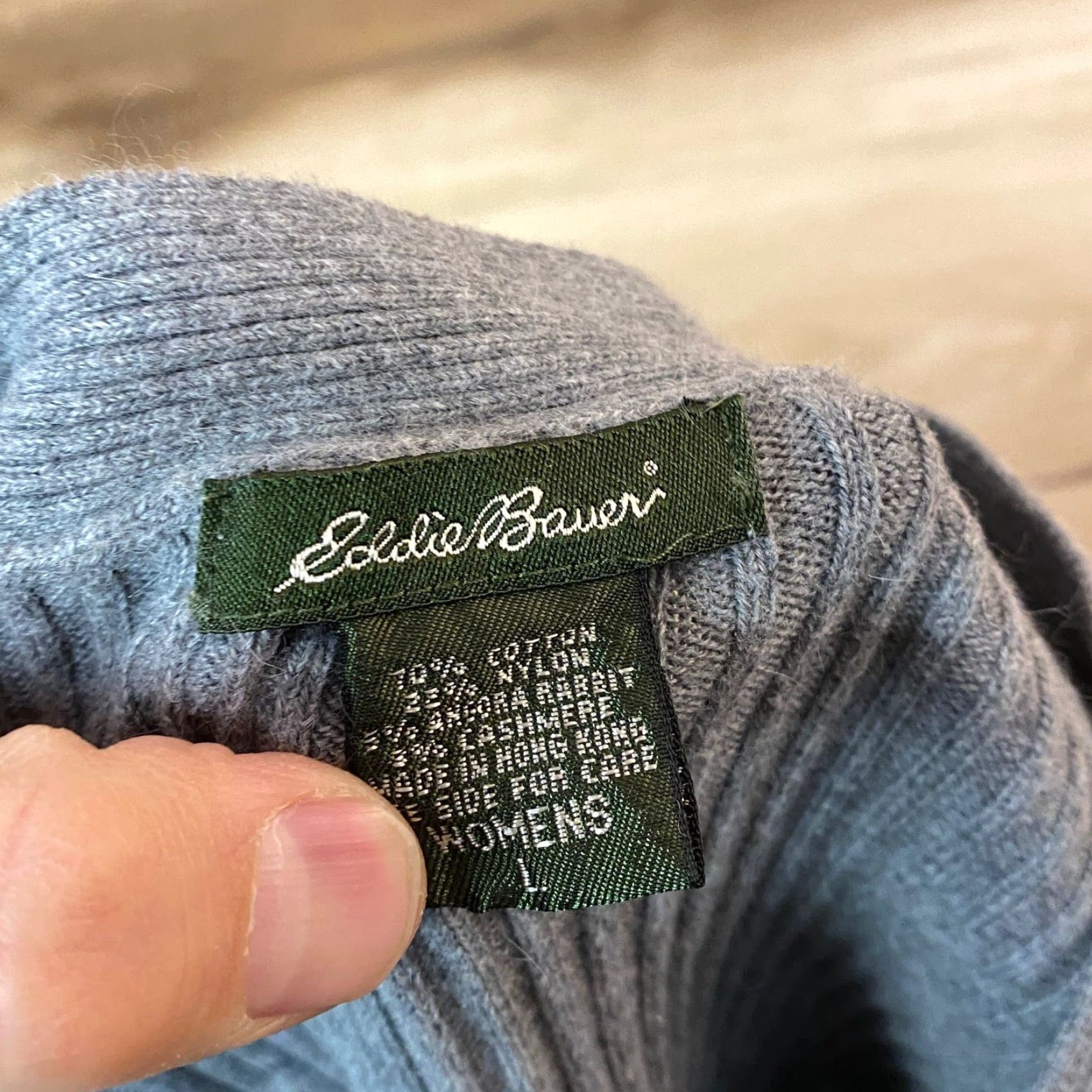 Eddie Bauer Eddie Bauer Womens Grey Ribbed Button Front Cardigan Sweater Size L Size L / US 10 / IT 46 - 2 Thumbnail