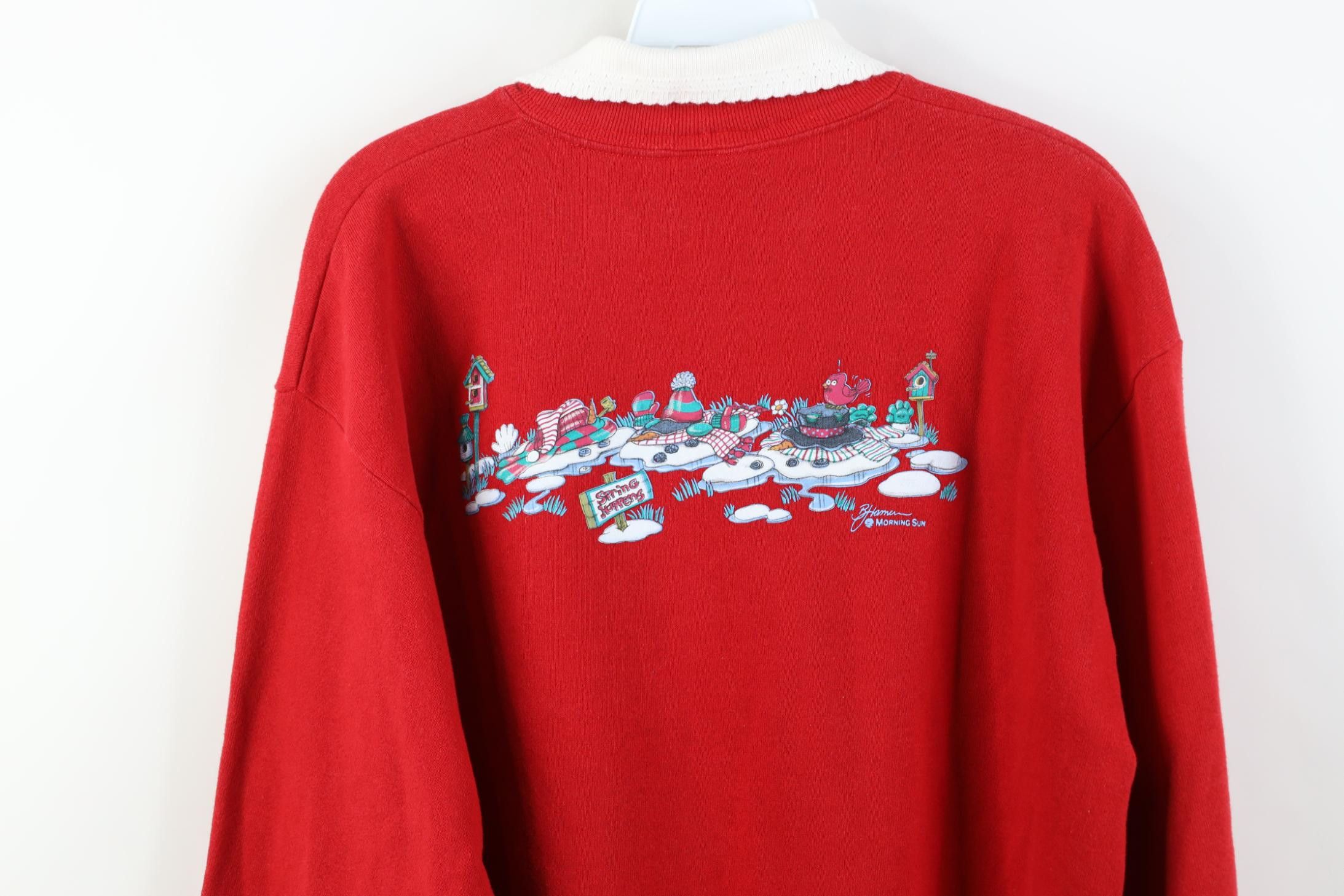 Vintage Vintage 90s Streetwear Christmas Snowman Collared Sweatshirt Size M / US 6-8 / IT 42-44 - 15 Thumbnail