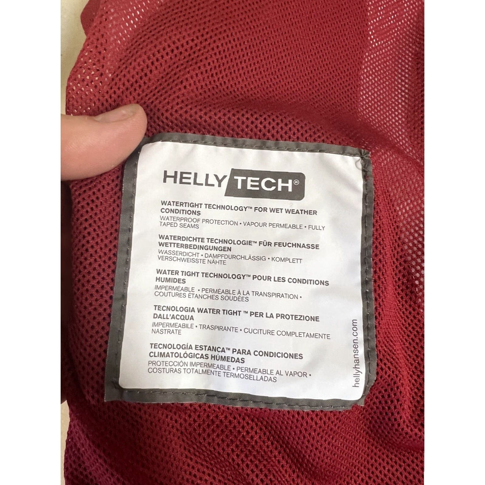 Helly Hansen Helly Hansen Jacket Mens Hooded Rain Coat Helly Tech Performance L Red Nylon Zip Storm VG Size US L / EU 52-54 / 3 - 6 Thumbnail
