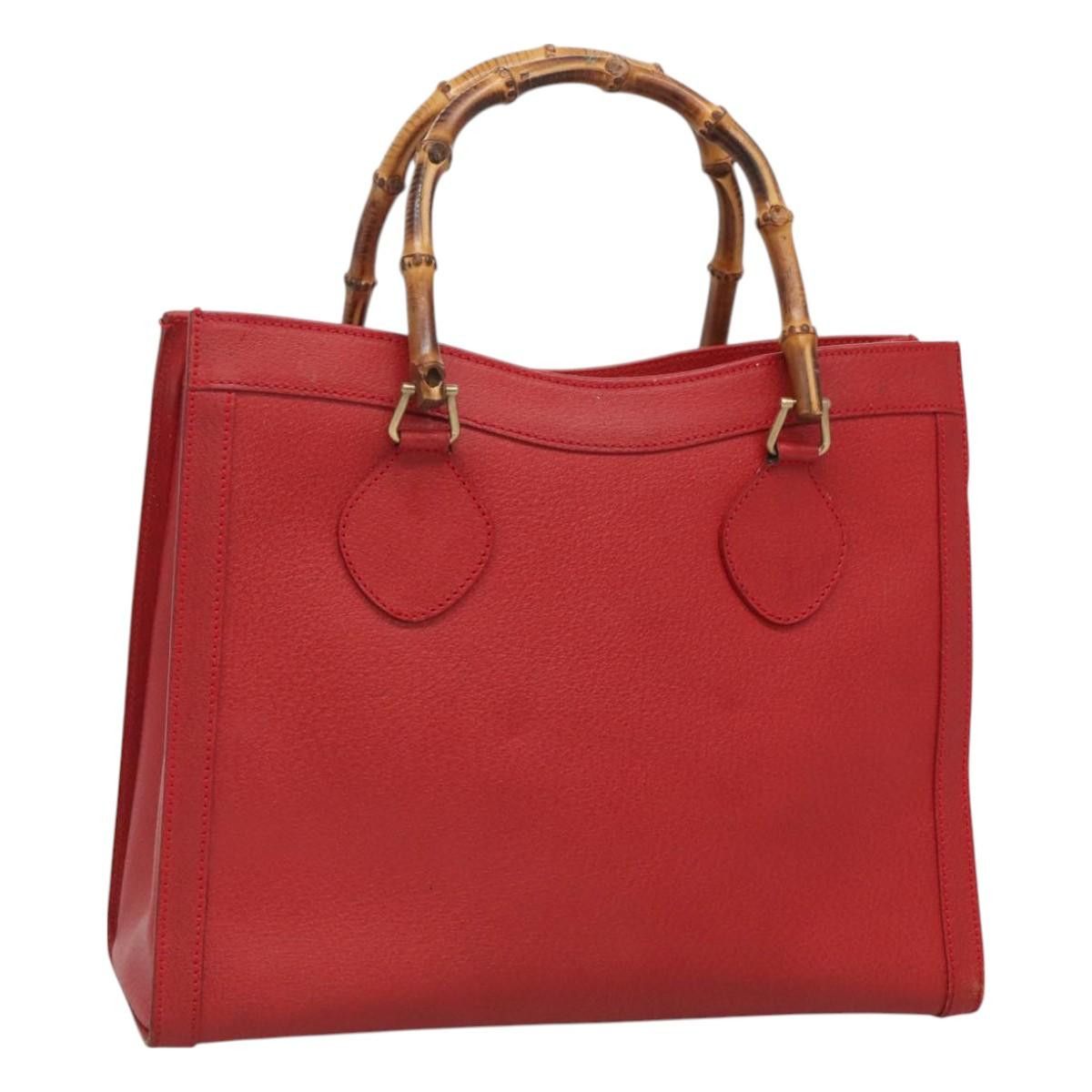 Gucci GUCCI Bamboo Hand Bag Leather Red Gold 002 2853 0260 0 Size ONE SIZE - 1 Thumbnail