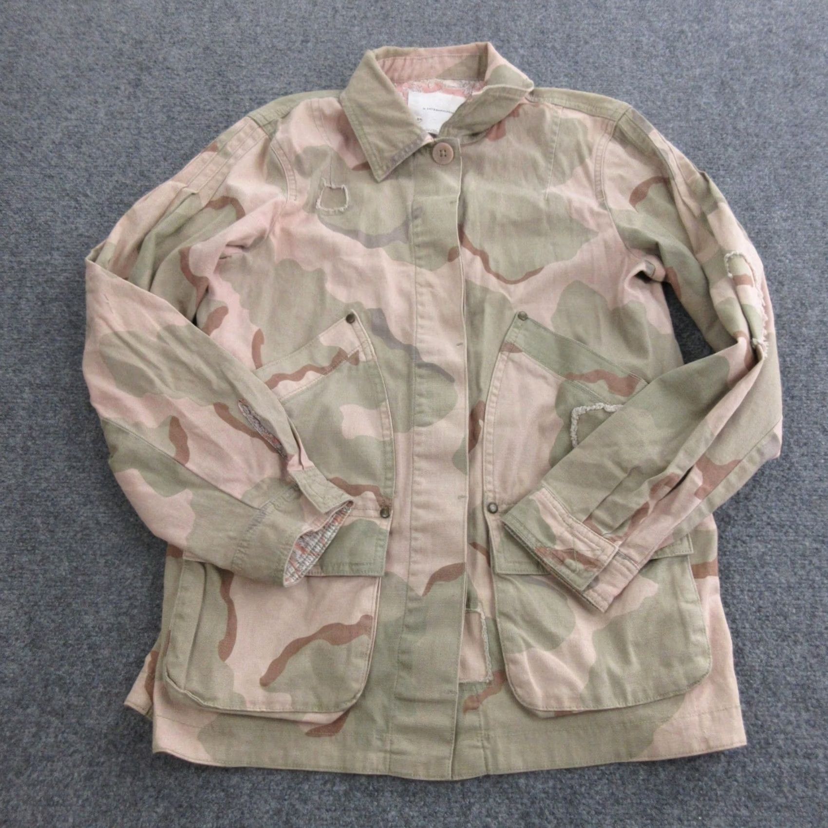 Anthropologie Anthropologie Jacket Womens Small Camo Twill Belted Military Lined Pockets Size S / US 4 / IT 40 - 2 Thumbnail