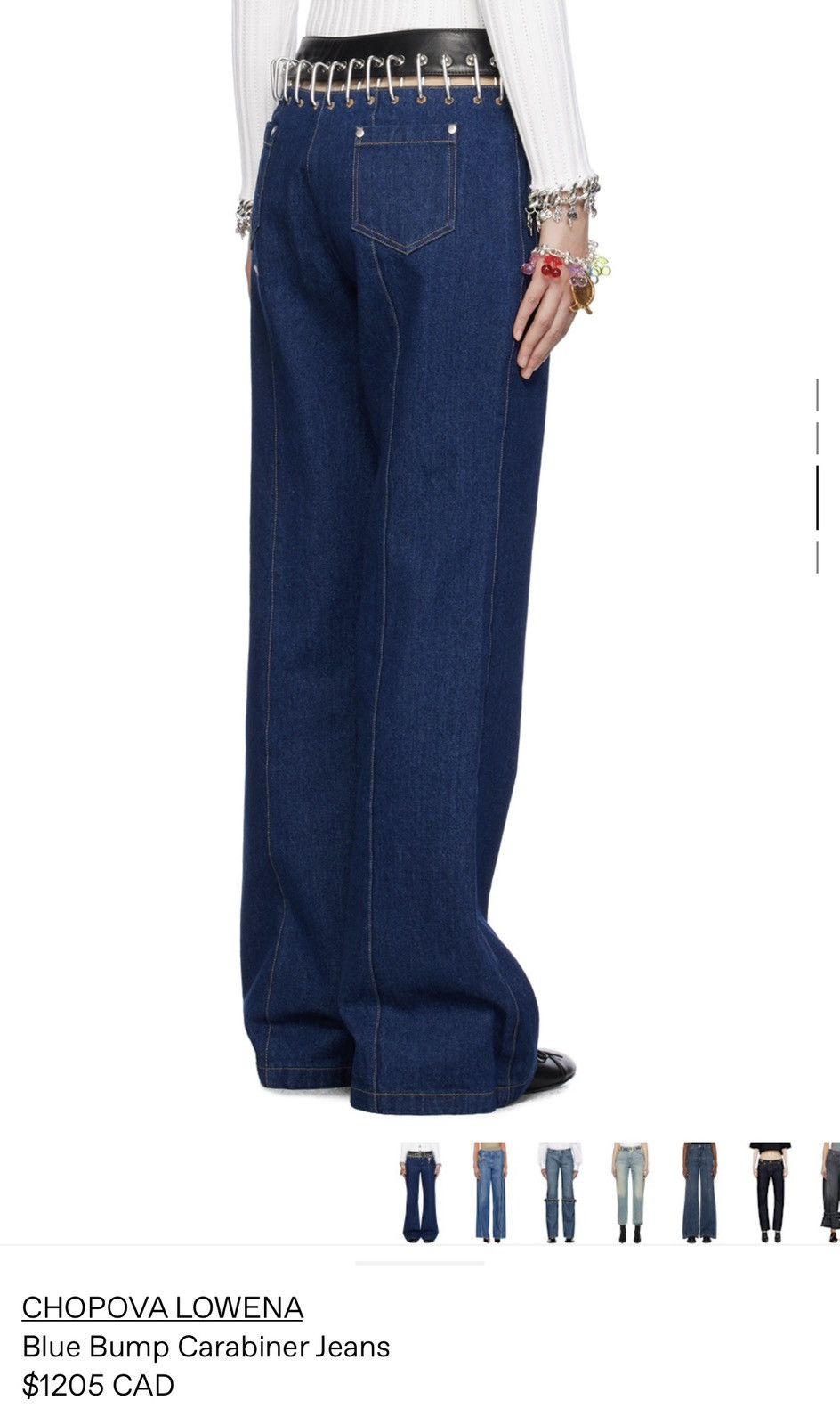 Chopova Lowena Blue Bump Carabiner Jeans Size 26" / US 2 / IT 38 - 5 Thumbnail