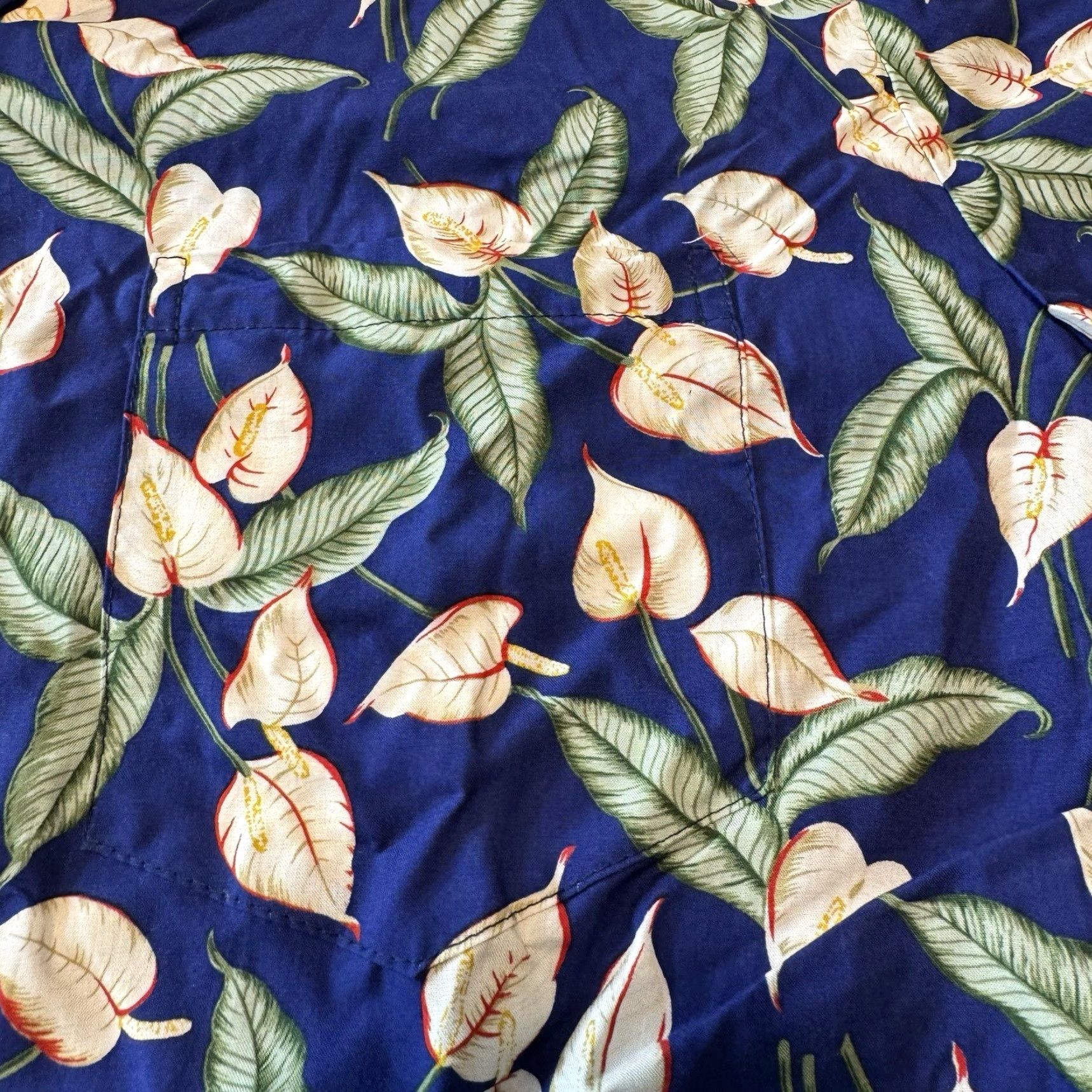 Paradise Found VINTAGE Paradise Found Men's Hawaiian Shirt XL Floral Blue Made In USA New Size US XL / EU 56 / 4 - 2 Thumbnail