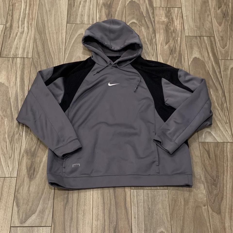 nike hoodie swoosh grey