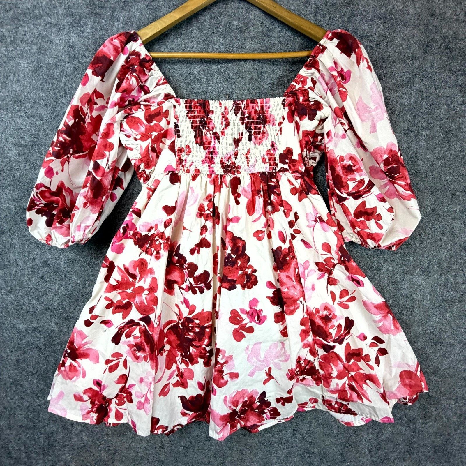 Abercrombie & Fitch Abercrombie & Fitch Dress M Red Emerson Poplin Babydoll Y2K Size M / US 6-8 / IT 42-44 - 2 Thumbnail