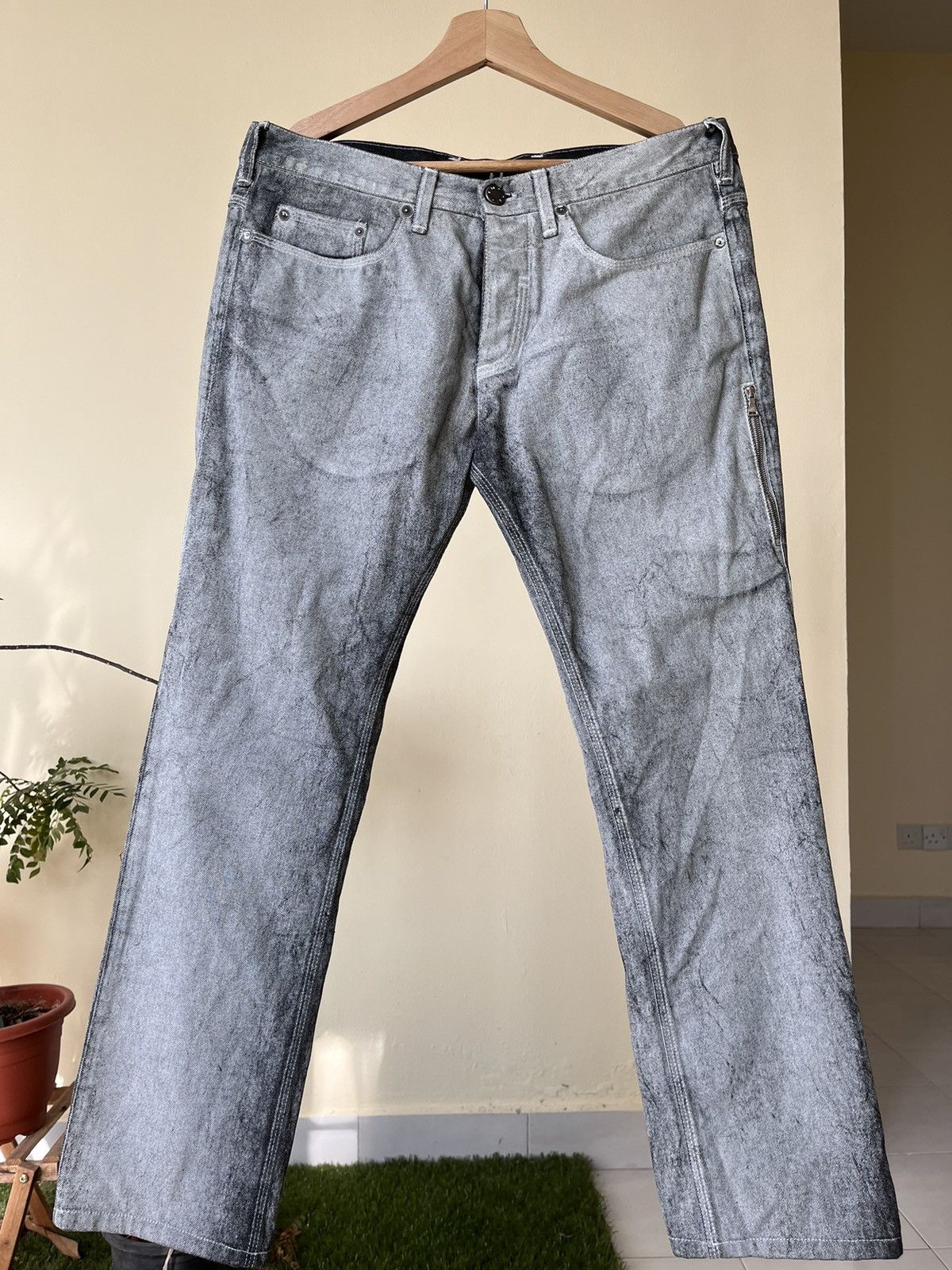 Neil Barrett 💥 Neil Barret Waxed Coated Denim Size 33" - 1 Thumbnail