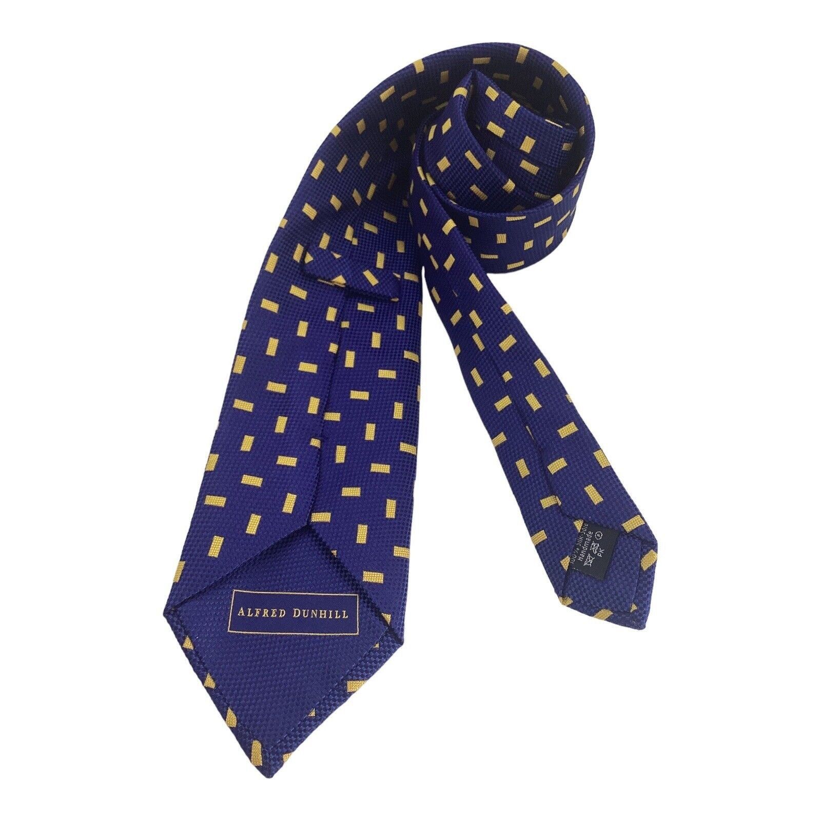 Alfred Dunhill ALFRED DUNHILL Blue Geometric Luxury Silk Tie Made In Englan Size ONE SIZE - 2 Thumbnail