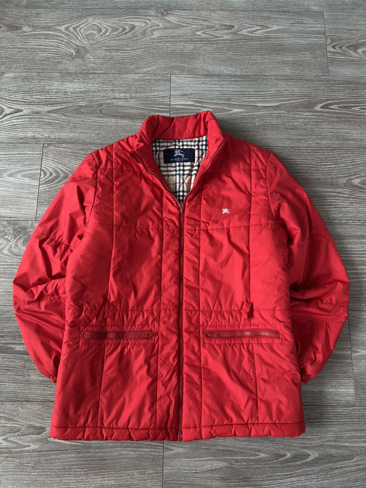 Burberry × Vintage ‼️VINTAGE BURBERRY FULL CELL RED WARM WINTER JACKET‼️ Size M / US 6-8 / IT 42-44 - 5 Thumbnail