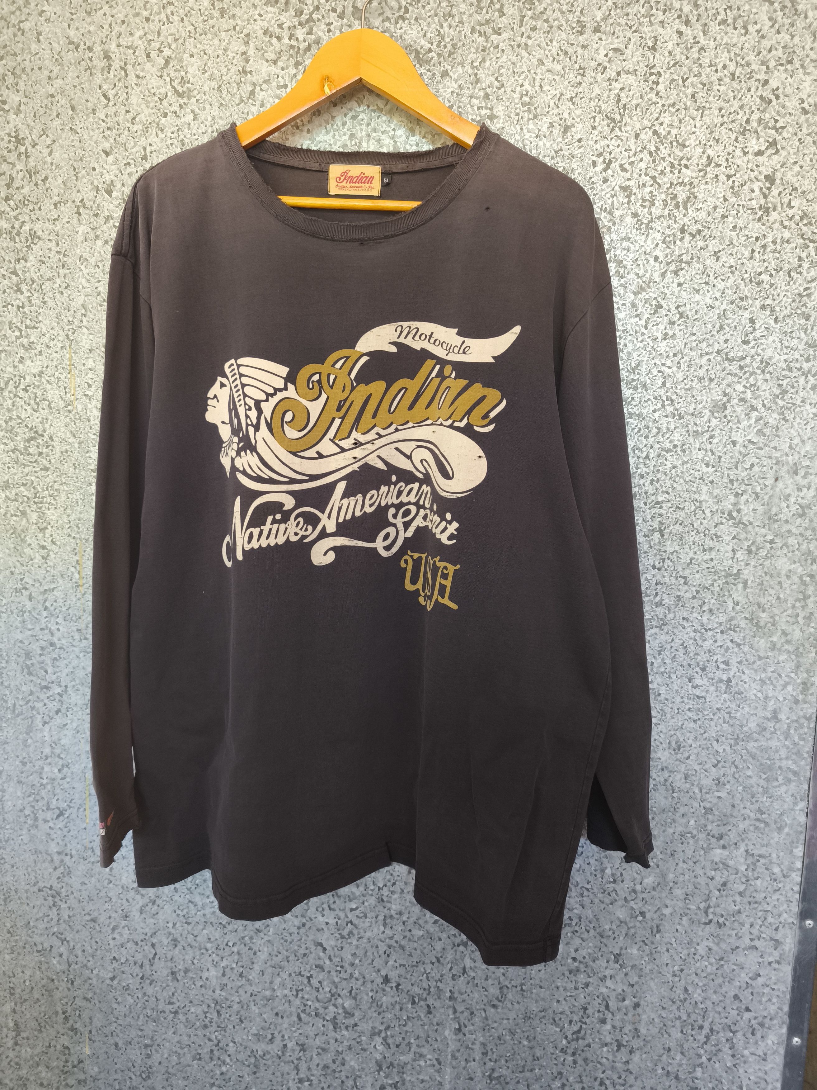 Trashed faded Vintage 90s Vintage Indian Motorcycle t shirt