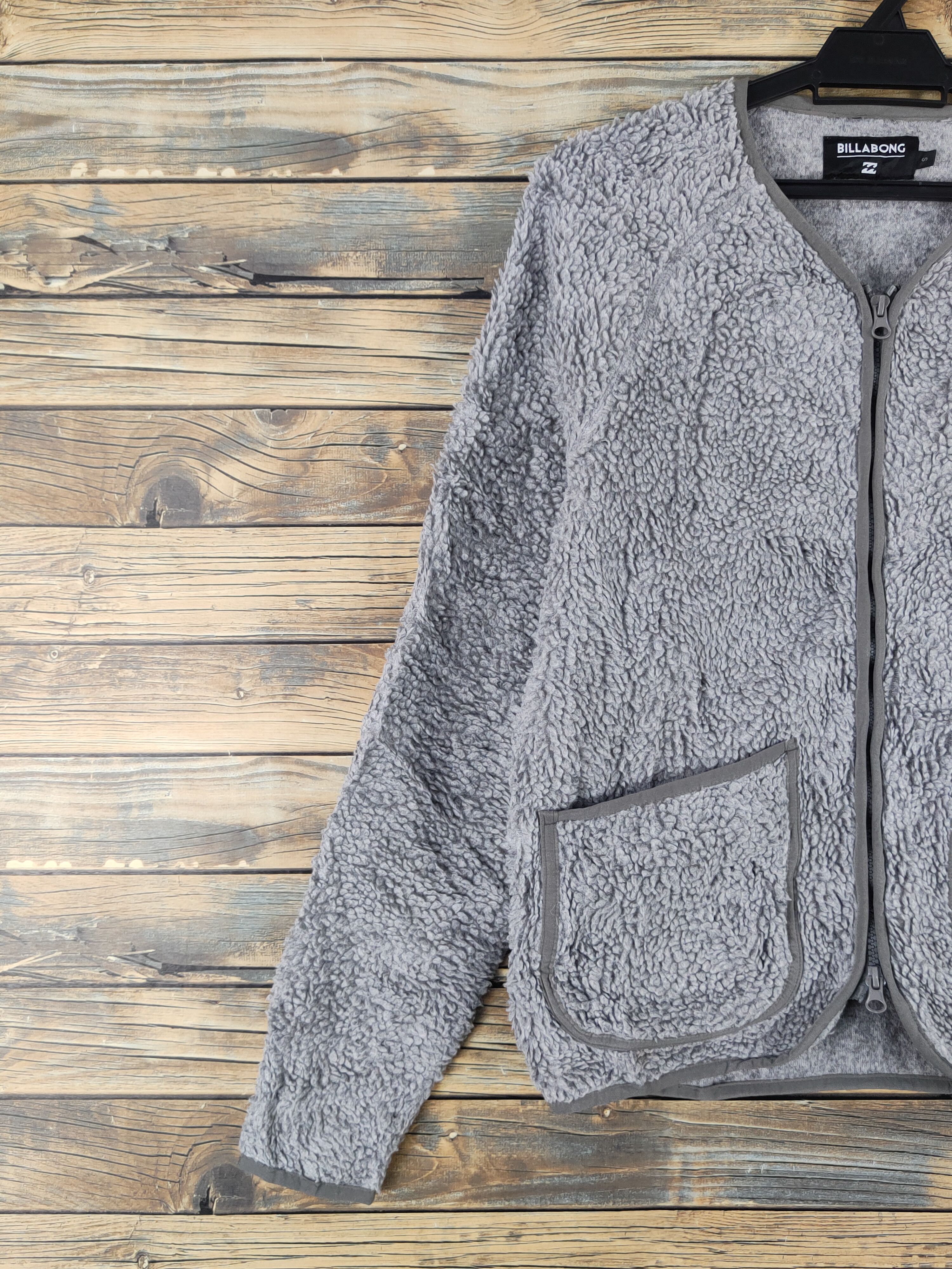 Billabong × Vintage Super Rare Billabong Gray Fur Faux Sweater Size US S / EU 44-46 / 1 - 3 Thumbnail