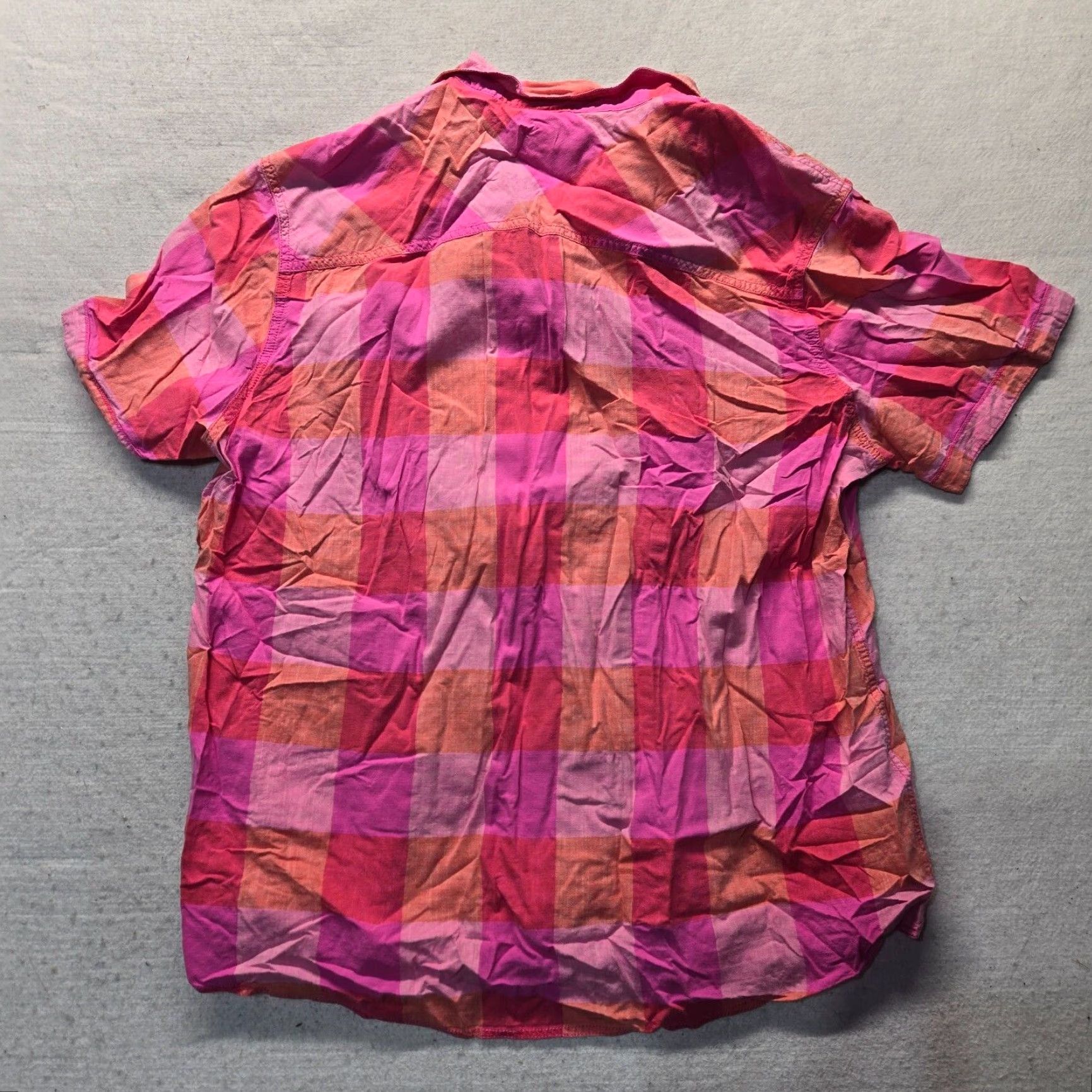 Camel Red Camel Shirt Button-Up 2XL Pink Plaid Cotton Short Sleeve Mens Casual Western-Style Shirt Size US XXL / EU 58 / 5 - 7 Thumbnail