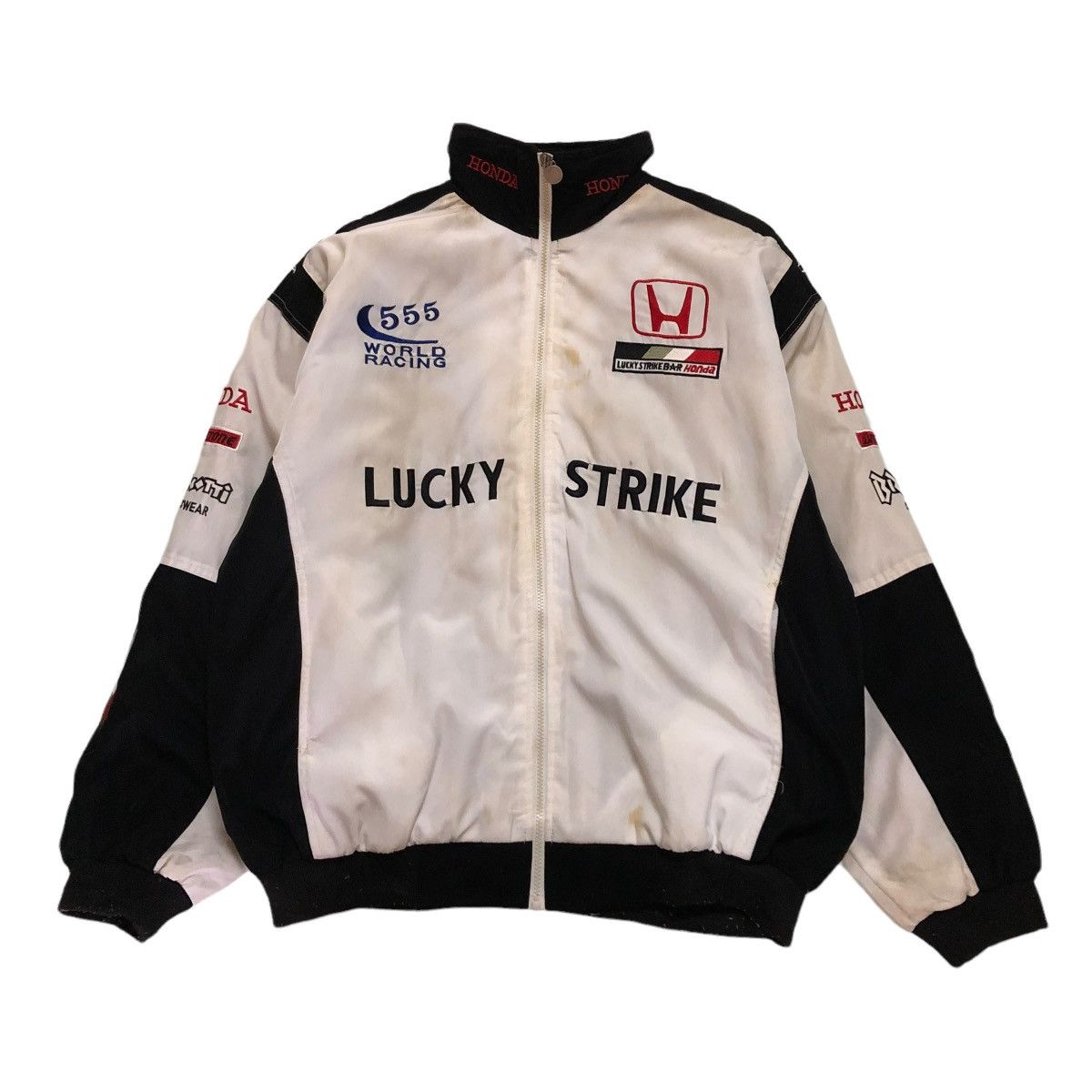 Hein Gericke 🔥VINTAGE BIKER JACKET RACING LUCKY STRIKE BIG LOGO Size US XXL / EU 58 / 5 - 1 Thumbnail