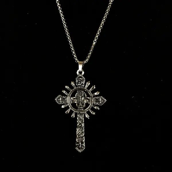 VIBE Skull Cross Necklace Punk Chain Y2K Opium Size ONE SIZE - 4 Thumbnail