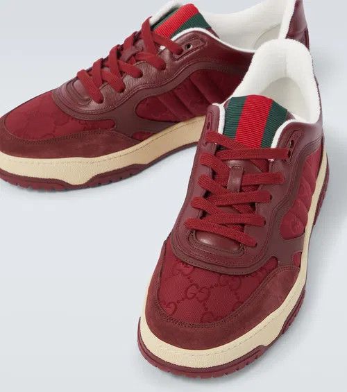 Gucci o1loc1c0426 831661 Men's Gucci Re-Web Sneakers in Burgundy Size US 7.5 / EU 40-41 - 4 Thumbnail