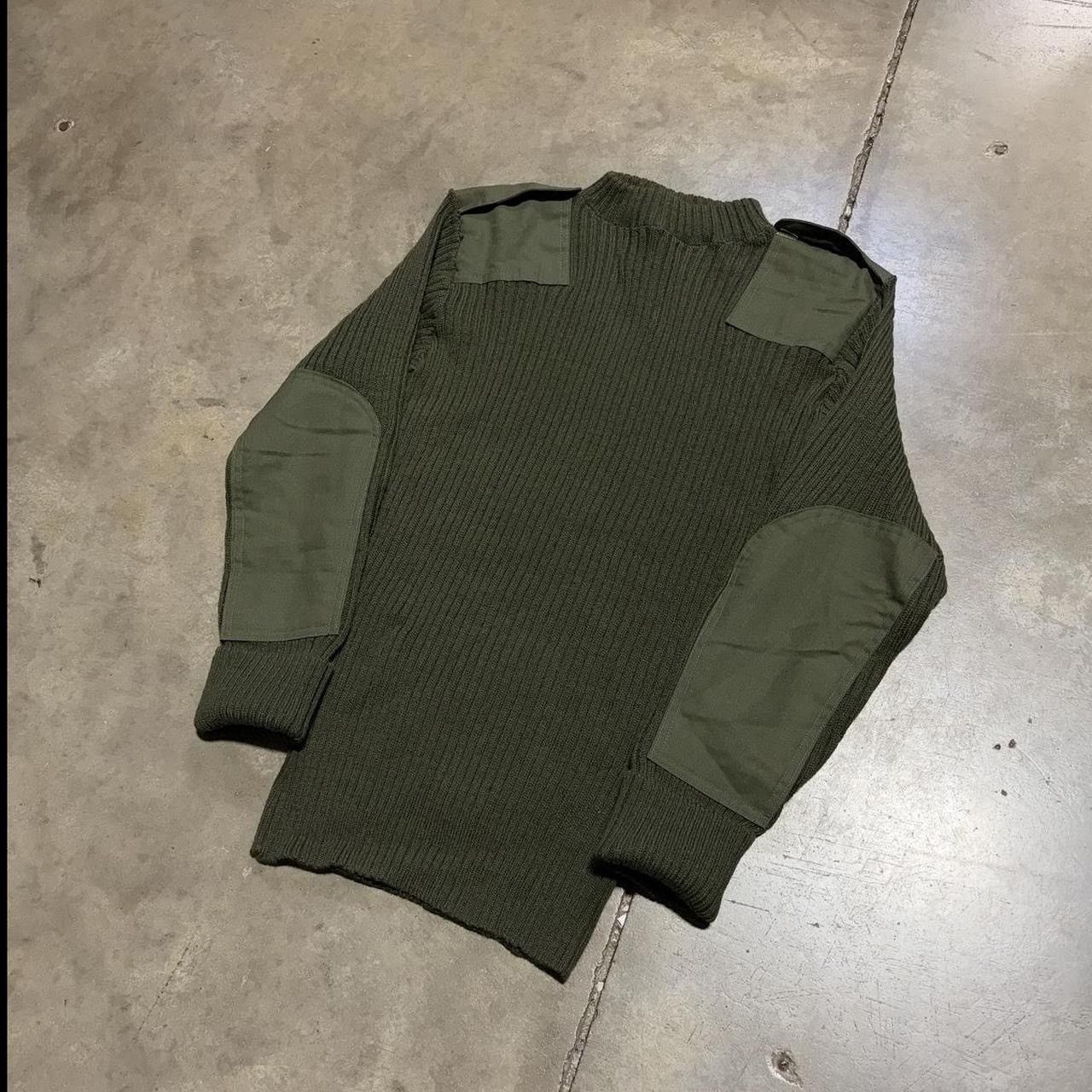 Vintage Vintage DCSP Military Sweater Ribbed Knit Army Olive Green Size US L / EU 52-54 / 3 - 2 Thumbnail