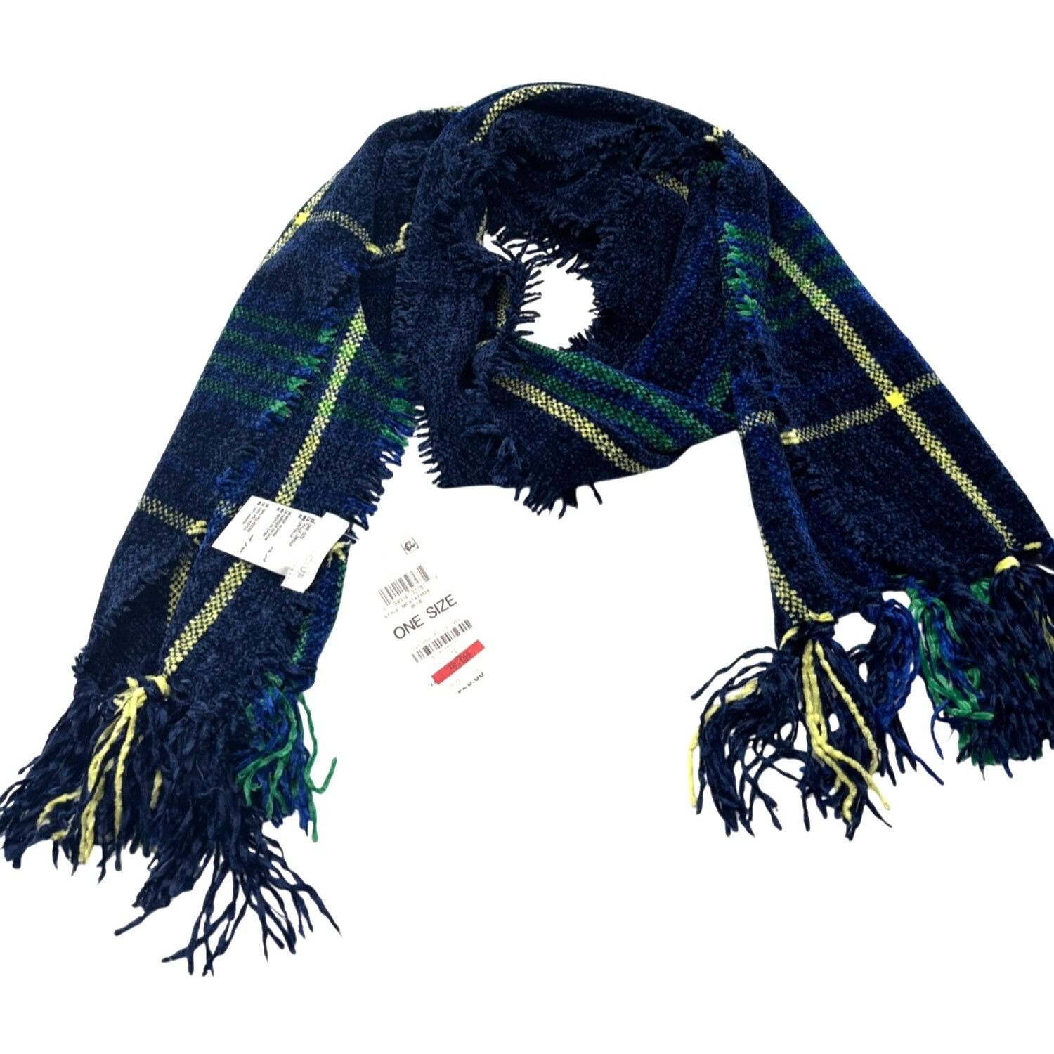 Charter Club Charter Club Women's Chenille Square-Plaid Scarf, Blue Size ONE SIZE - 6 Thumbnail