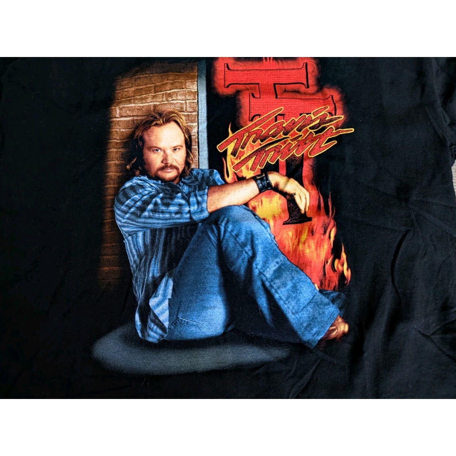 Jerzees VINTAGE Travis Tritt Honky Tonk History Tour T-Shirt 2004 Black Size XL Graphic Print Music Mens Size US XL / EU 56 / 4 - 2 Thumbnail