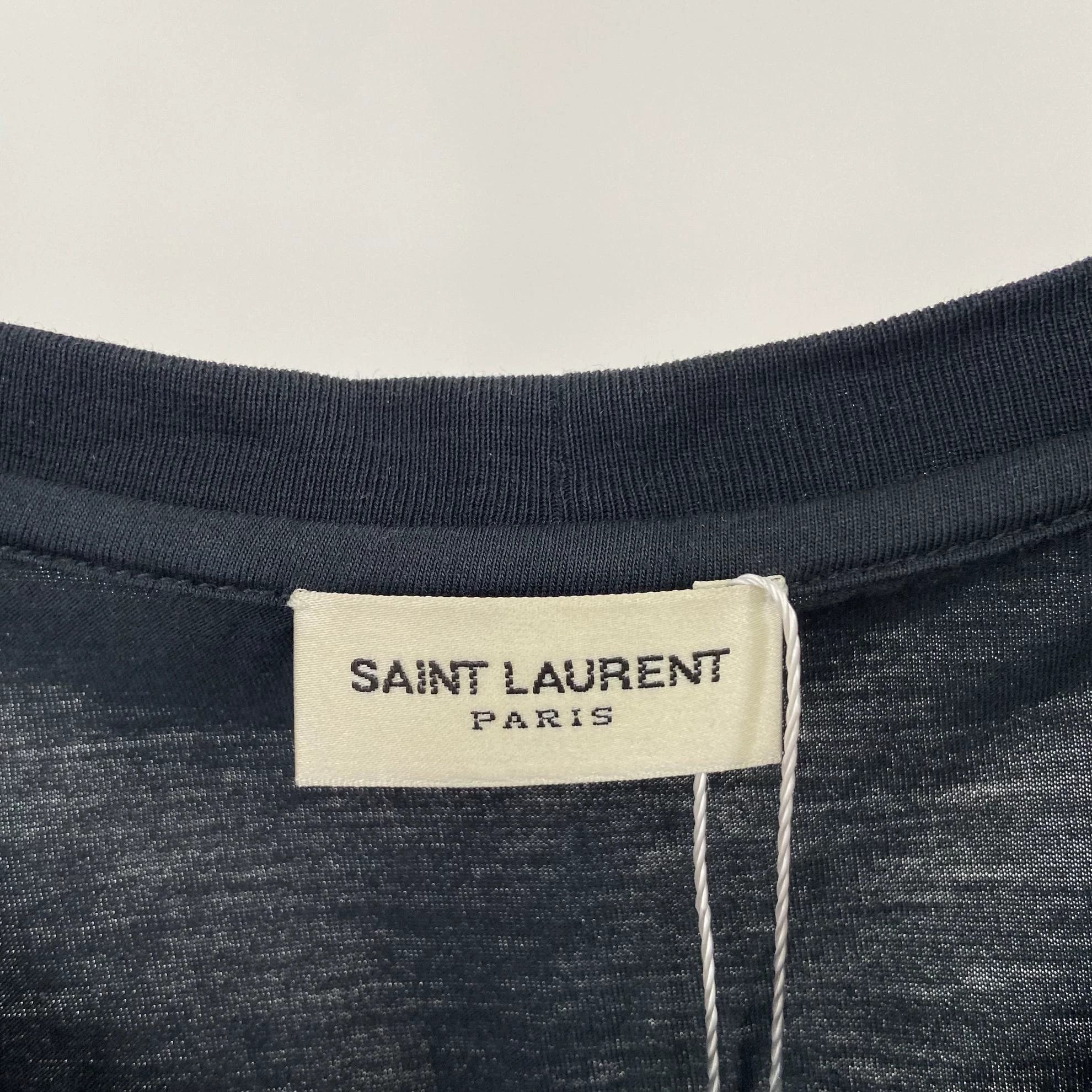Saint Laurent Paris Saint Laurent Black Print Tee L Size L / US 10 / IT 46 - 6 Thumbnail