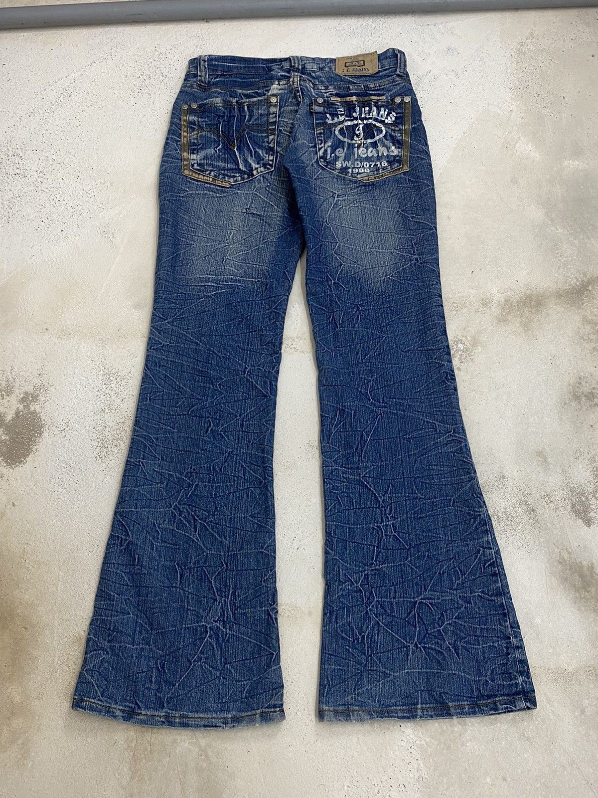 If Six Was Nine × Japanese Brand Flare Je Classic Jean Sw.d 07 Blue Way Whisker Honeycomb Sty Size US 29 - 2 Thumbnail