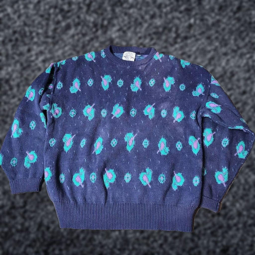 Vintage VINTAGE Salty Dog 80s Mens Crewneck Knit Golf Sweater Blue M Size US M / EU 48-50 / 2 - 1 Thumbnail