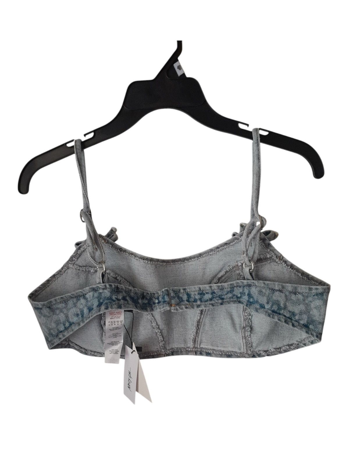 Nasty Gal Nasty Gal Denim Bow Leopard Print Crop Top Size L / US 10 / IT 46 - 4 Thumbnail
