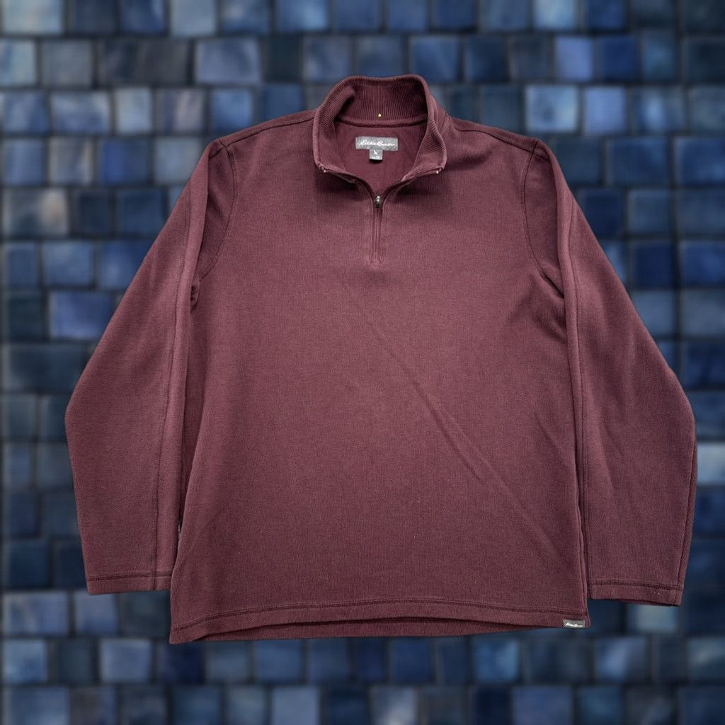 Eddie Bauer Eddie Bauer Men’s 1/4 Zip Pull Over Sweater Jacket XLT Tall Maroon Red Polyester Fleece Logo Mock Neck Zip Sweatshirt Vintage: No Mens Clothing Size US XL / EU 56 / 4 - 1 Thumbnail