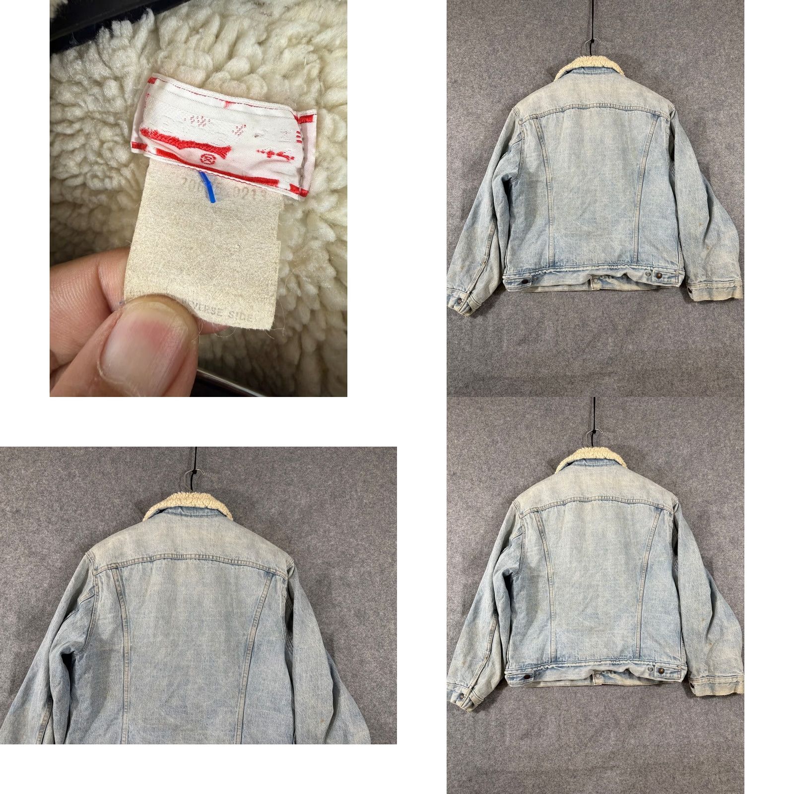 Levi's VINTAGE Levi’s Trucker Jacket Mens S Blue Denim Sherpa Fleece Weathered 1980s Button Front Regular Size S Mens Jacket Blue 80s Outdoor Weathered Size US S / EU 44-46 / 1 - 8 Thumbnail