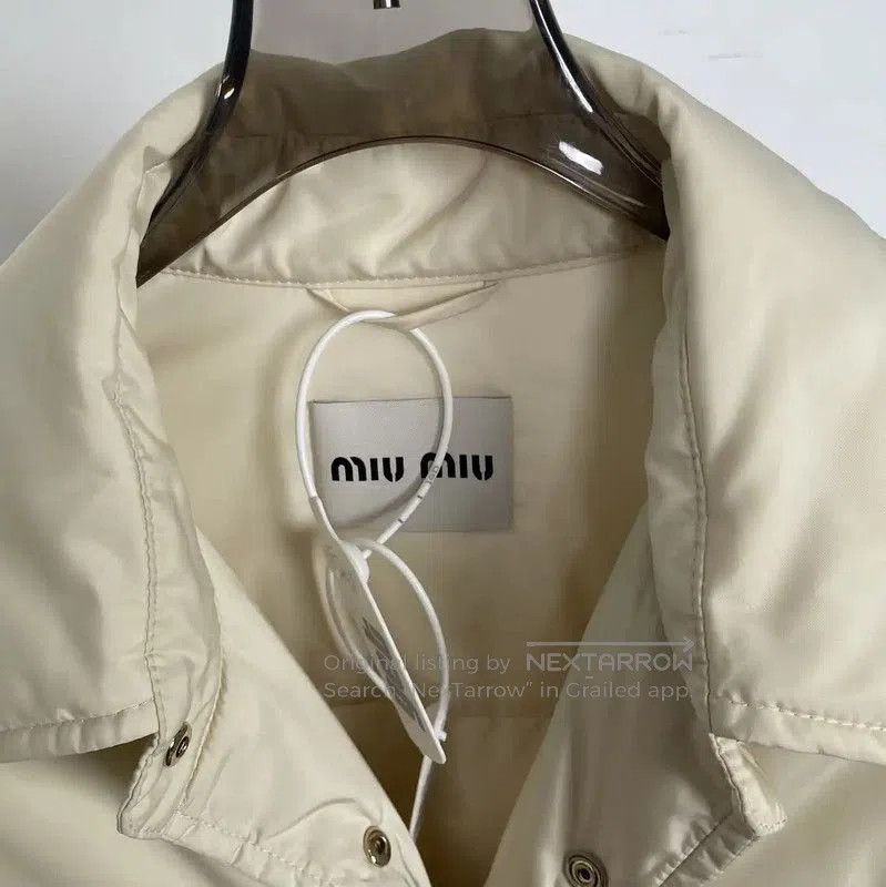 Miu Miu Miu Miu Winter Cream Nylon Down Jacket . Size L / US 10 / IT 46 - 6 Thumbnail