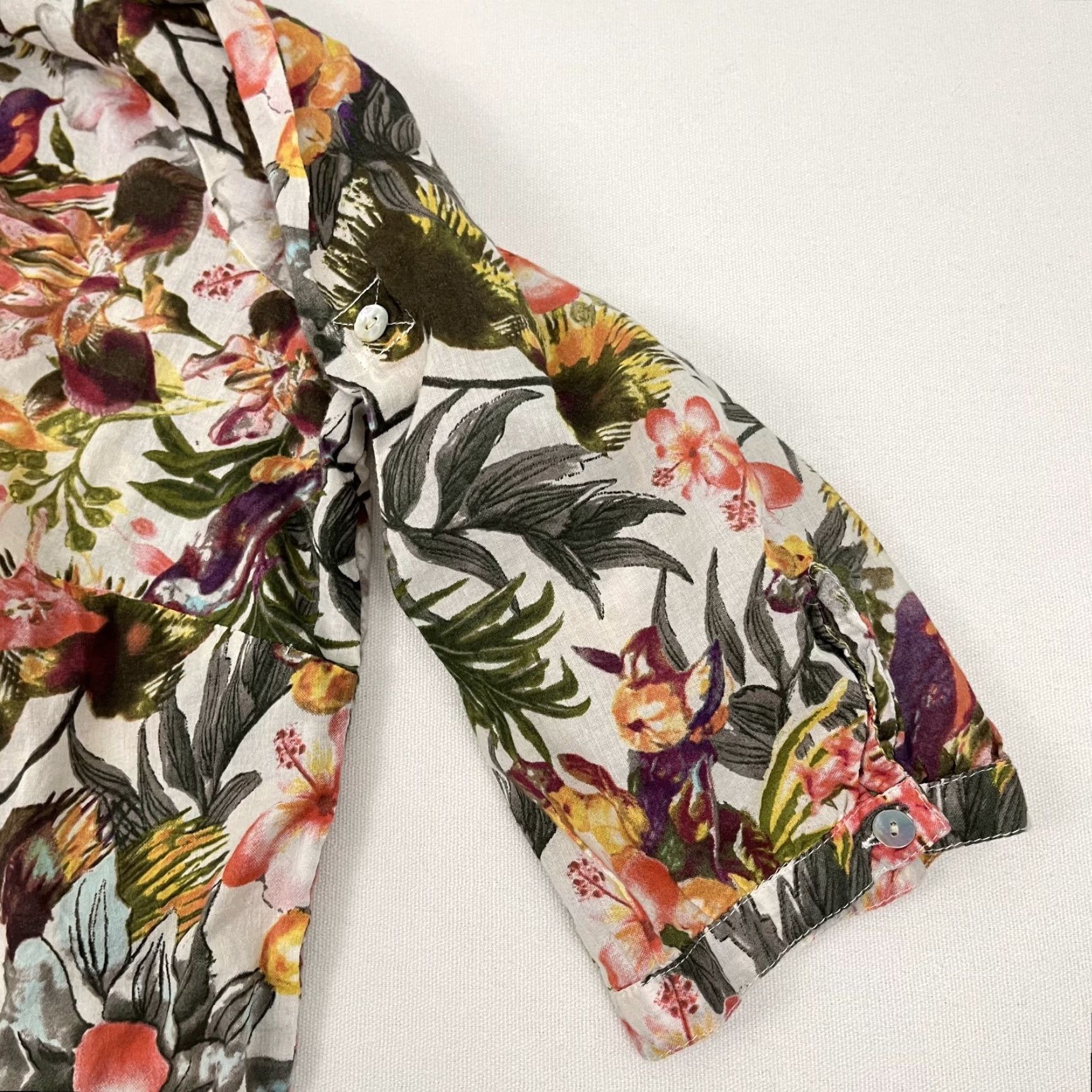C&A Canda Blouse Womens 2XL Multi Floral Bird Sheer Lightweight Popover Boho C&A Size XXL / US 16-18 / IT 52-54 - 4 Thumbnail