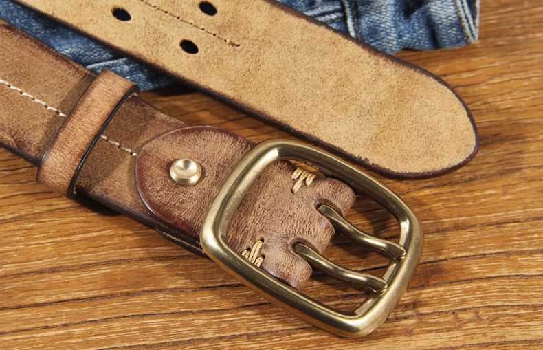 Leather × Vintage Double Prong Buckle Wide Belts Size ONE SIZE - 6 Thumbnail