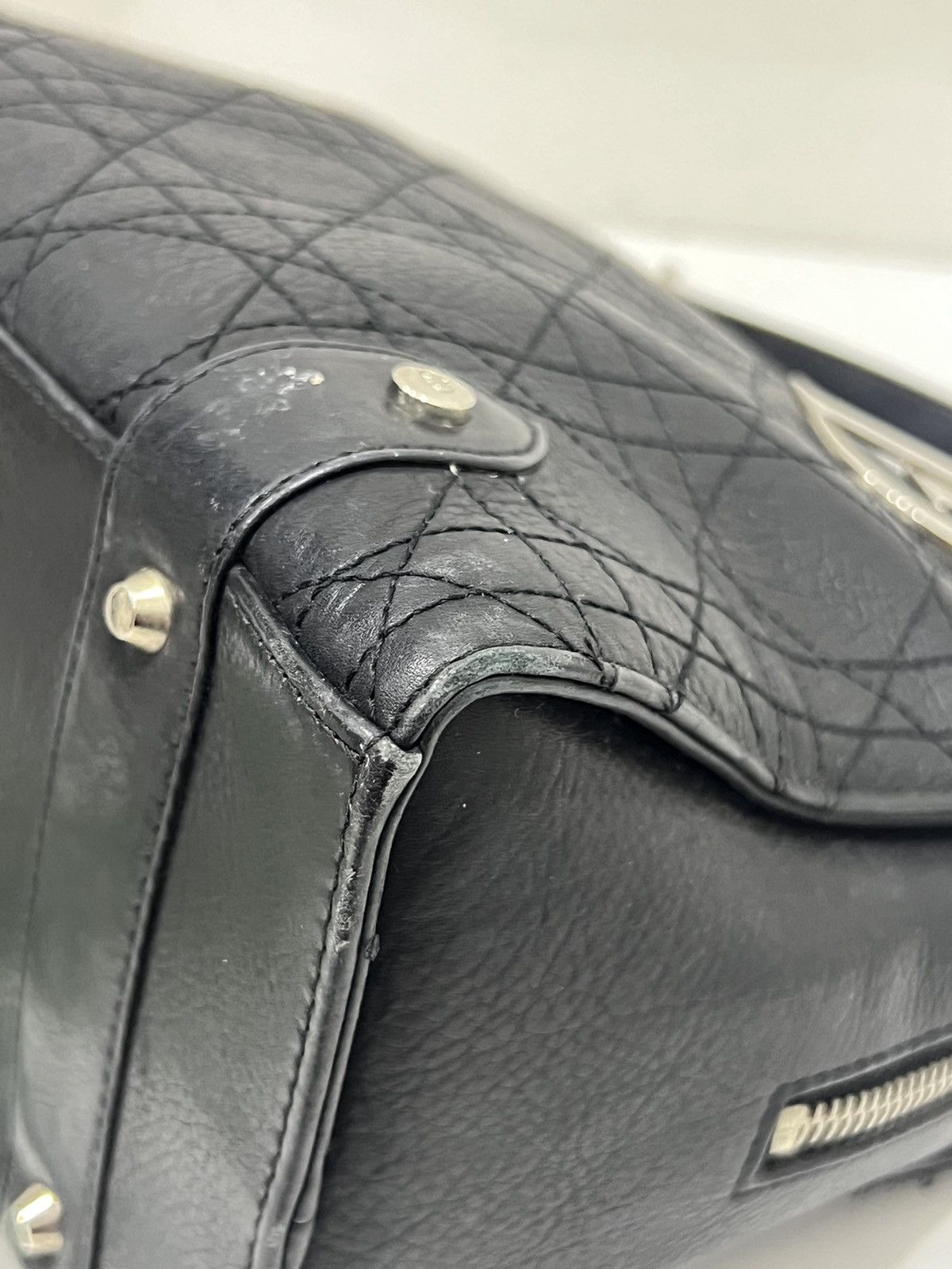 Dior Christian Dior Lady cannage handbag leather black Size ONE SIZE - 14 Thumbnail
