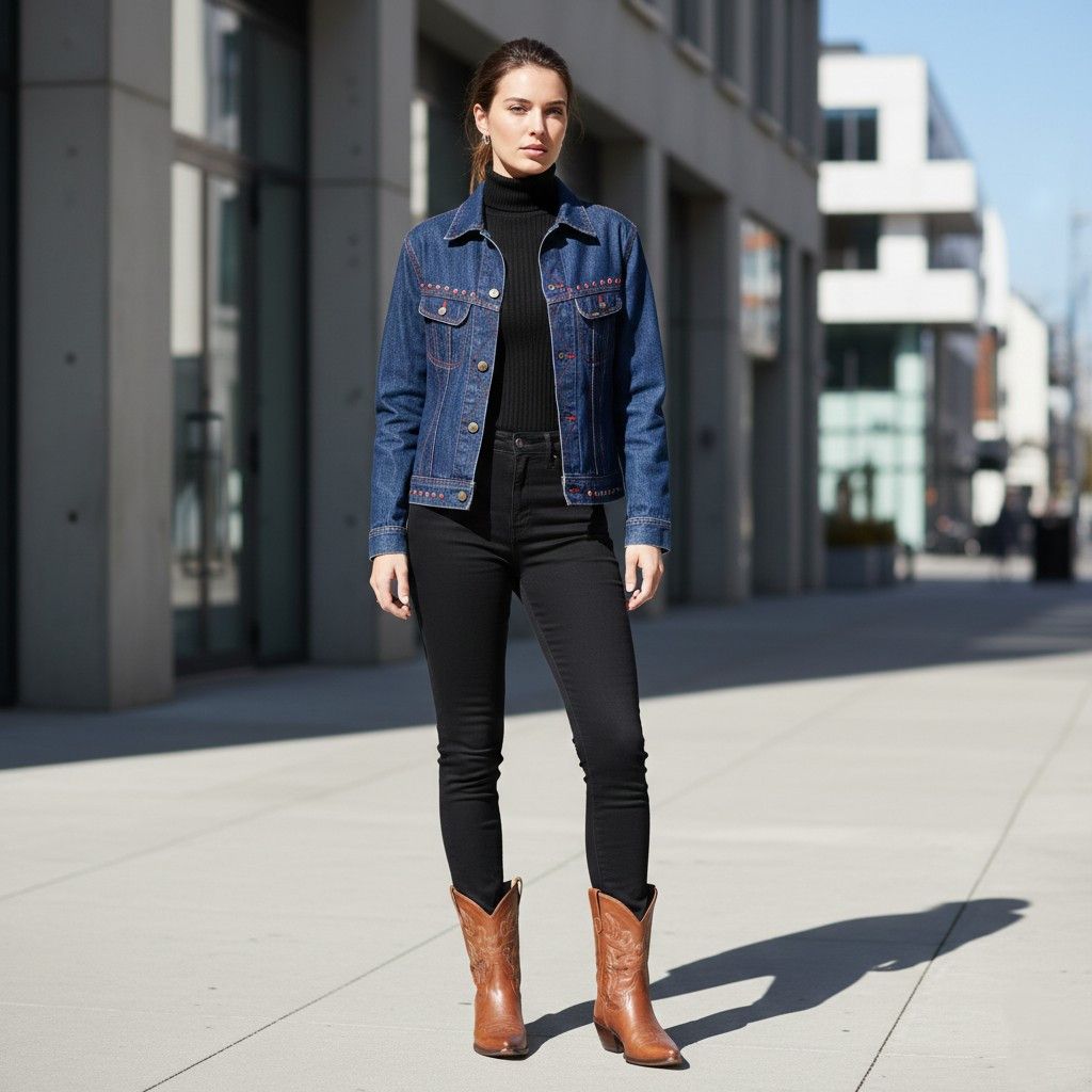Lee Lee Premium Quality Women L (M) Denim Jacket navy Jeans 2582 Size L / US 10 / IT 46 - 1 Thumbnail