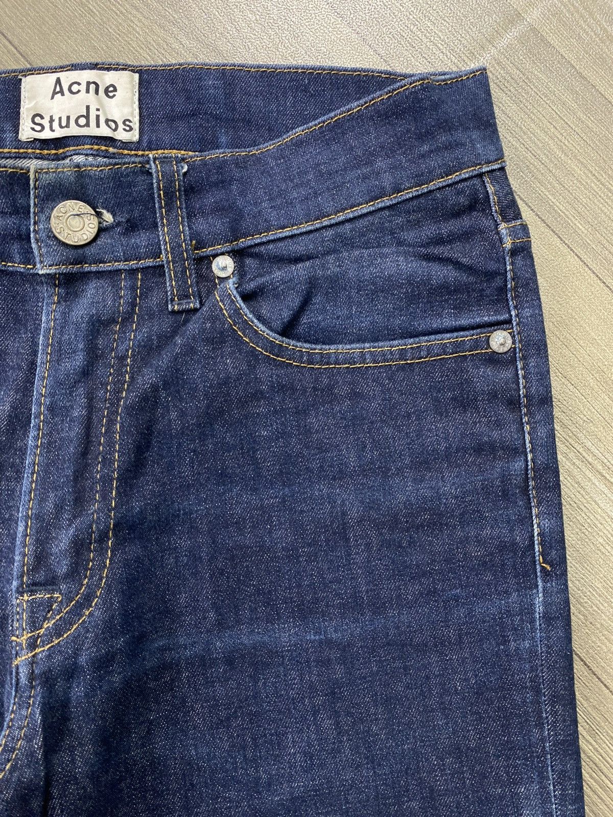 Acne Studios Luxury Acne Studios Ace Raw Gothic Skinny Blue Jeans Size US 27 - 8 Thumbnail