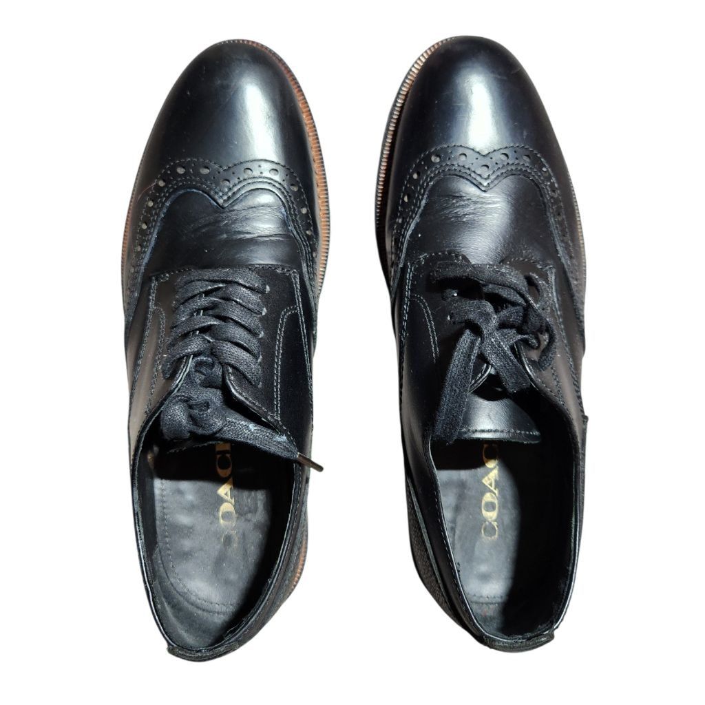 Coach Men's Coach Black Leather Wingtip Oxfords Size 9 Size US 9 / EU 42 - 2 Thumbnail