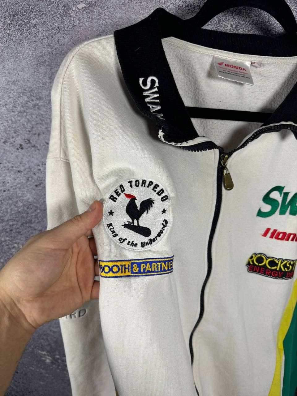 Honda × Vintage SWAN HONDA MOTOR SUPERBIKE RACING JACKET LONG SLEEVE FULL ZP Size US XL / EU 56 / 4 - 11 Thumbnail