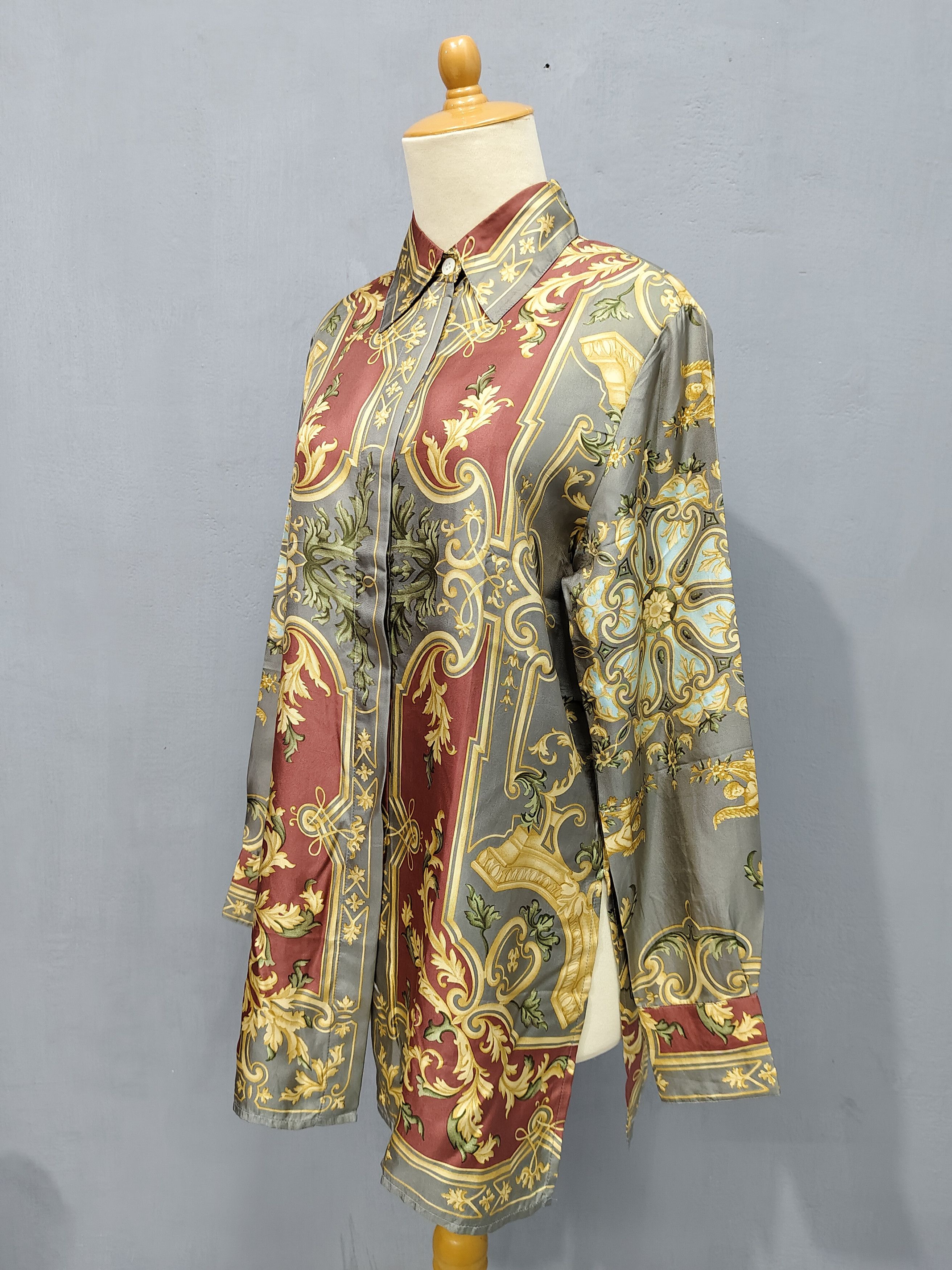 Etro 2000s ETRO- Renaissance Baroque Cherub Silk Shirt Size M / US 6-8 / IT 42-44 - 3 Thumbnail