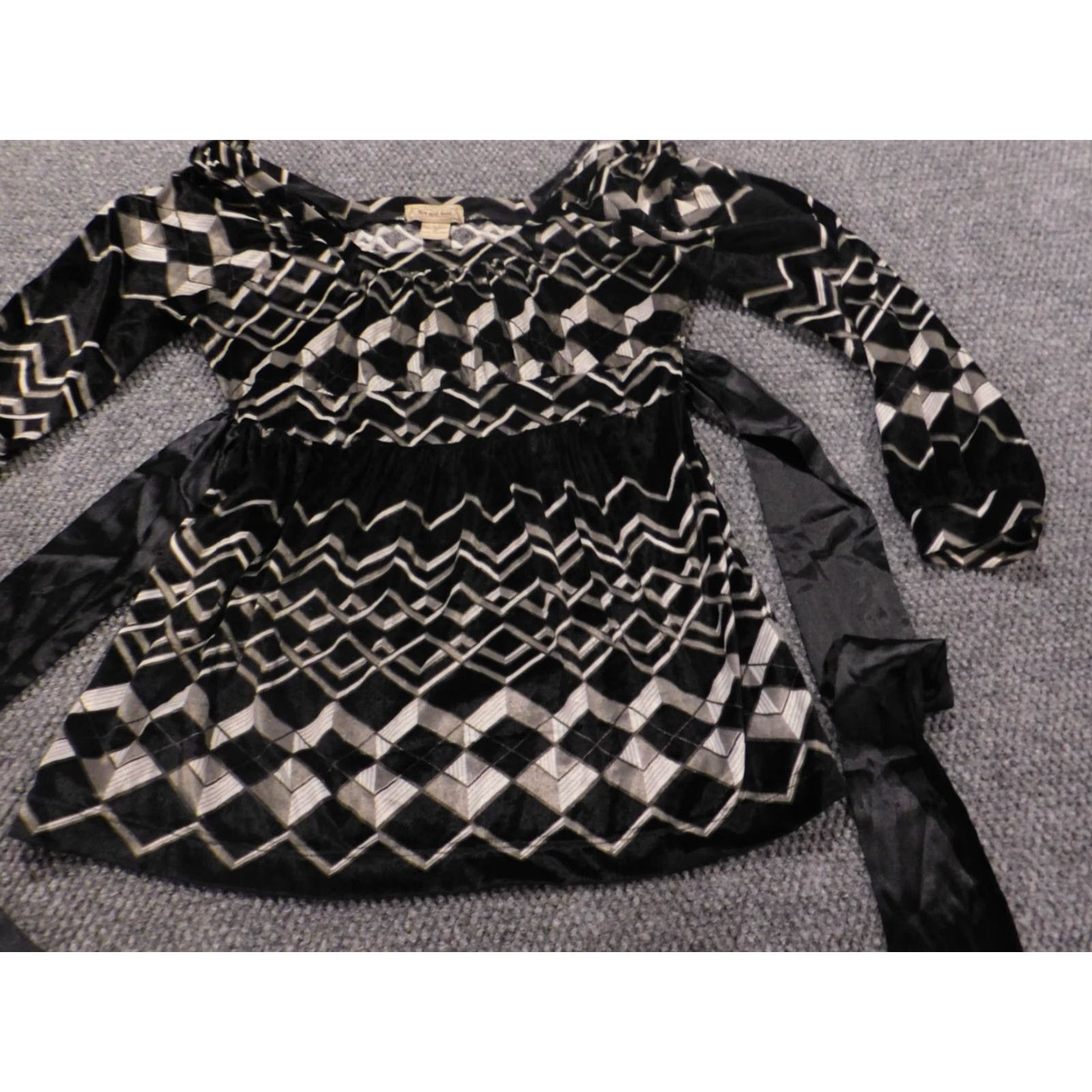 Vintage Art & Soul Womens Top Small black pullover striped Crew Neck Long Sleeve Stretch Blouse Casual Shirt Size S / US 4 / IT 40 - 3 Thumbnail