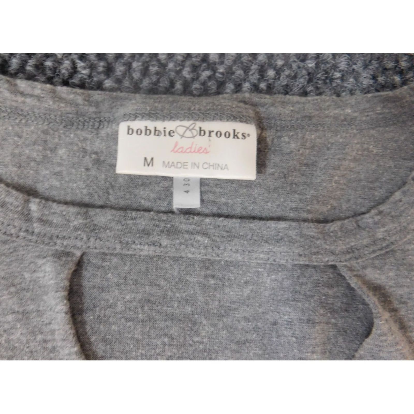 Vintage Bobbie Brooks Womens Blouse Cap Sleeve Gray Crew Neck Pullover Medium Regular Stretch Size M / US 6-8 / IT 42-44 - 4 Thumbnail