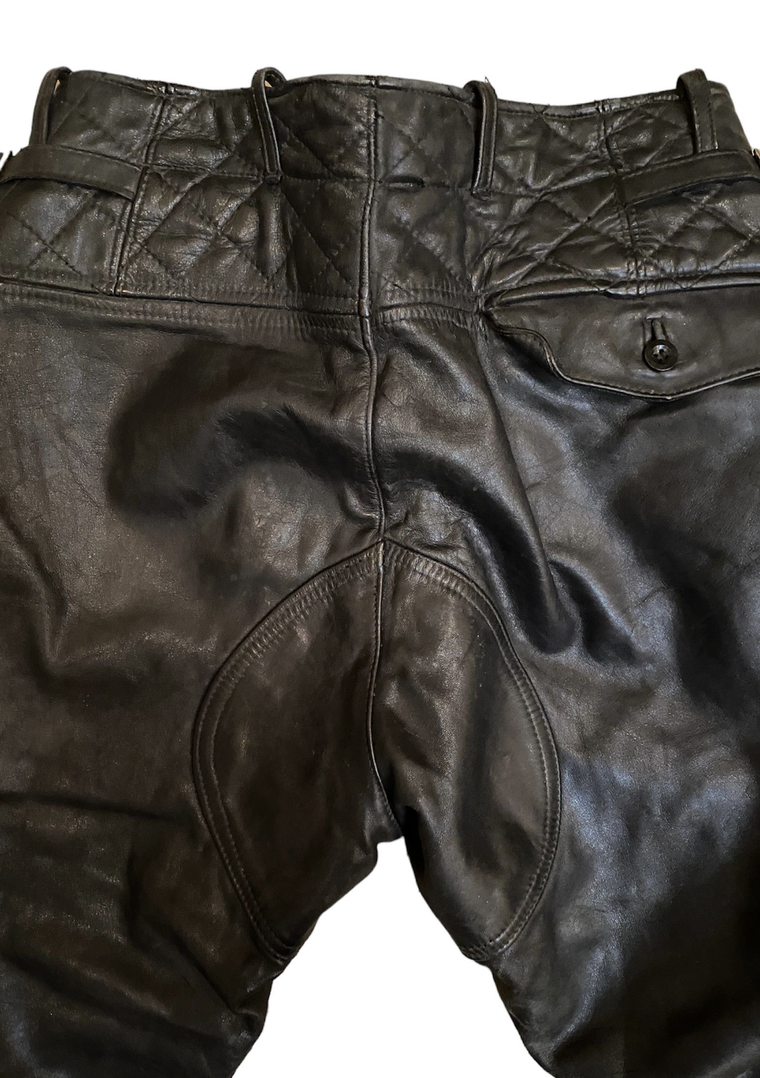 Vintage Rare 40s German WWII Era Horsehide Rider Leather Breeches Size US 31 - 7 Thumbnail