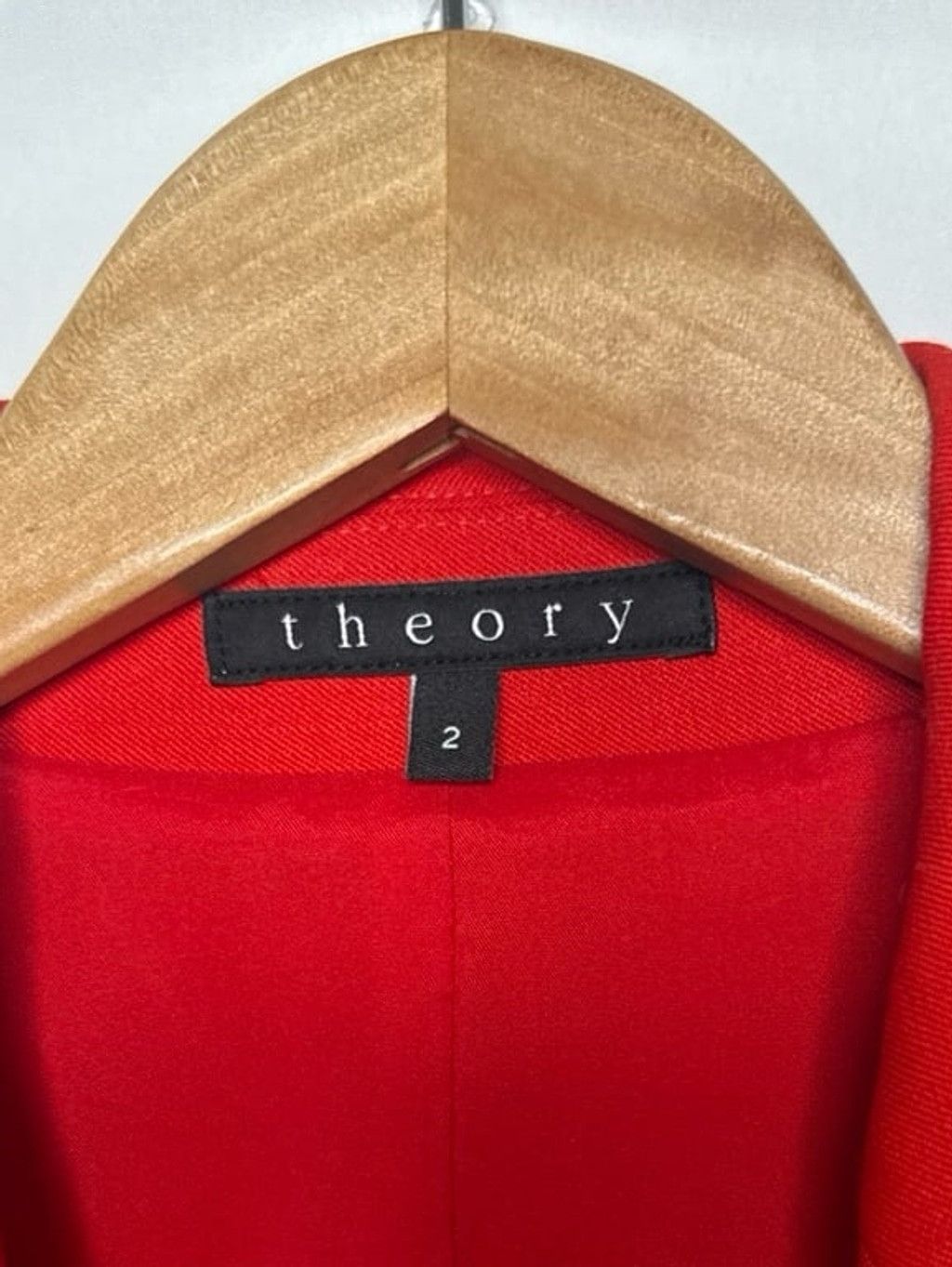 Theory NWOT Theory 94% WOOL red one button lapel blazer jacket sz 2 Size XS / US 0-2 / IT 36-38 - 4 Thumbnail